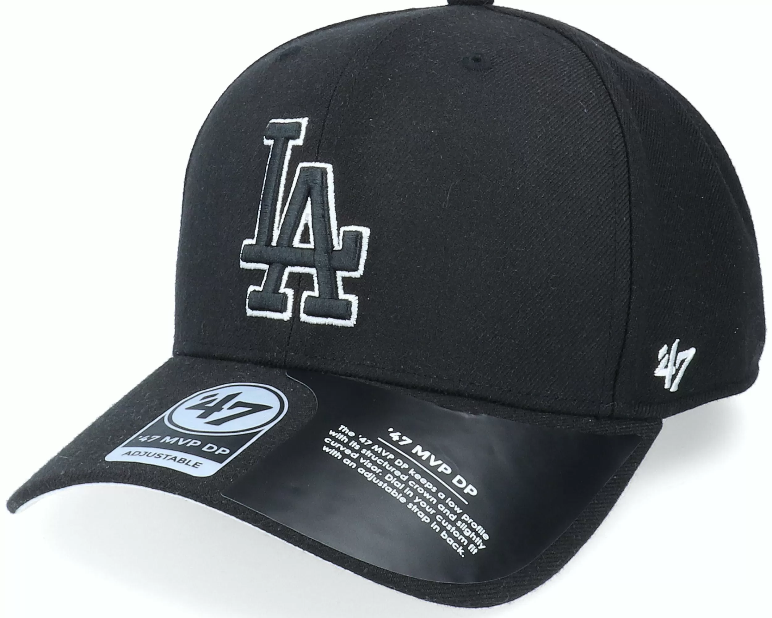47 Brand Los Angeles Dodgers Cold Zone Mvp Dp Black Adjustable - -Unisex Adjustable