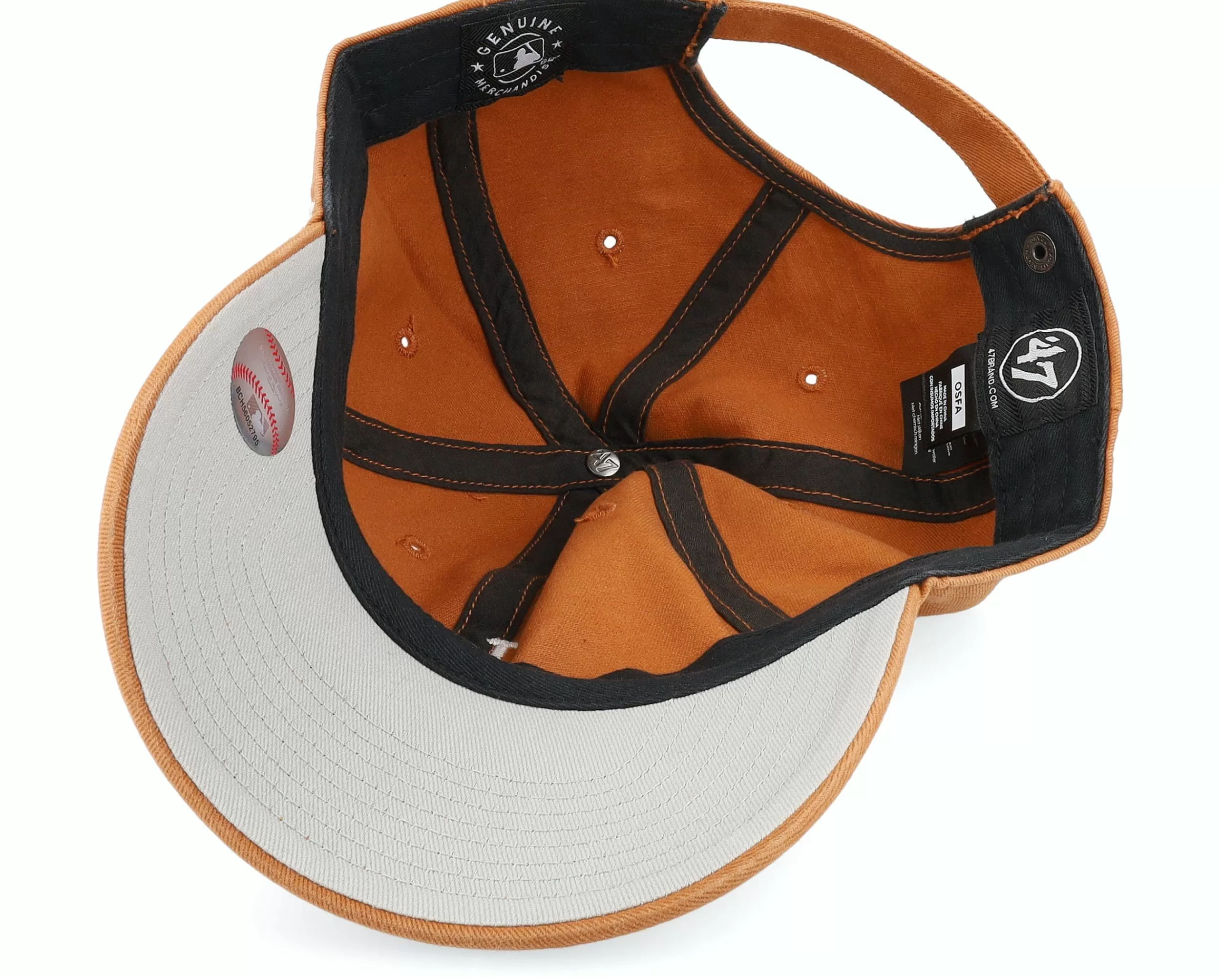 47 Brand Los Angeles Dodgers Mlb Base Runner Clean Up Burnt Orange Dad Cap - -Unisex Dad Cap