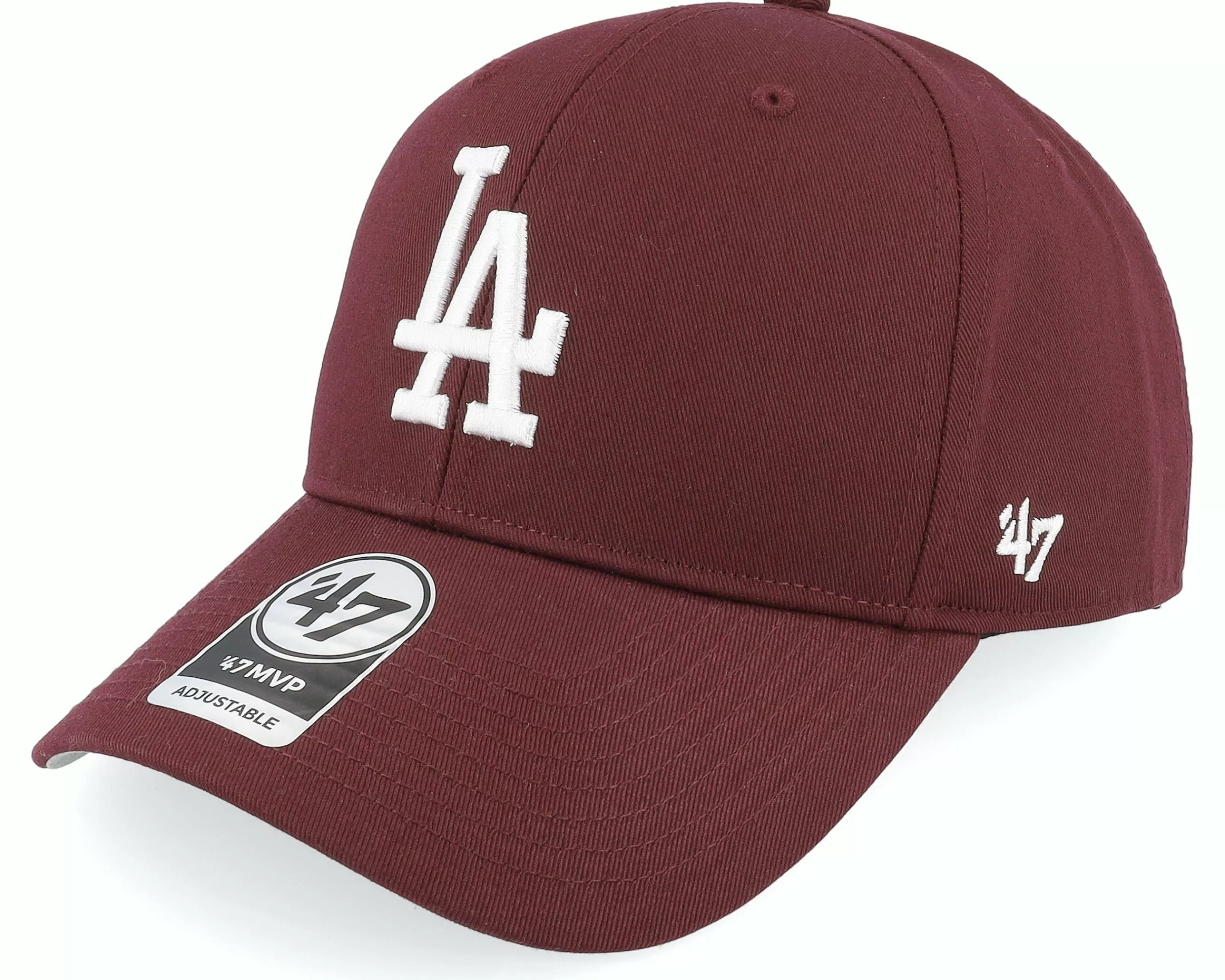 47 Brand Los Angeles Dodgers Mlb Raised Basic Mvp Dark Maroon Adjustable - -Unisex Adjustable