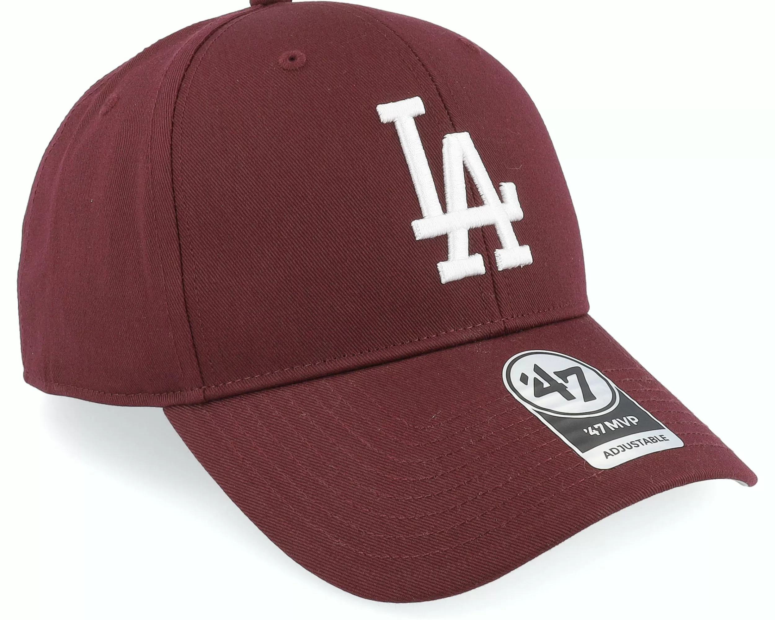 47 Brand Los Angeles Dodgers Mlb Raised Basic Mvp Dark Maroon Adjustable - -Unisex Adjustable
