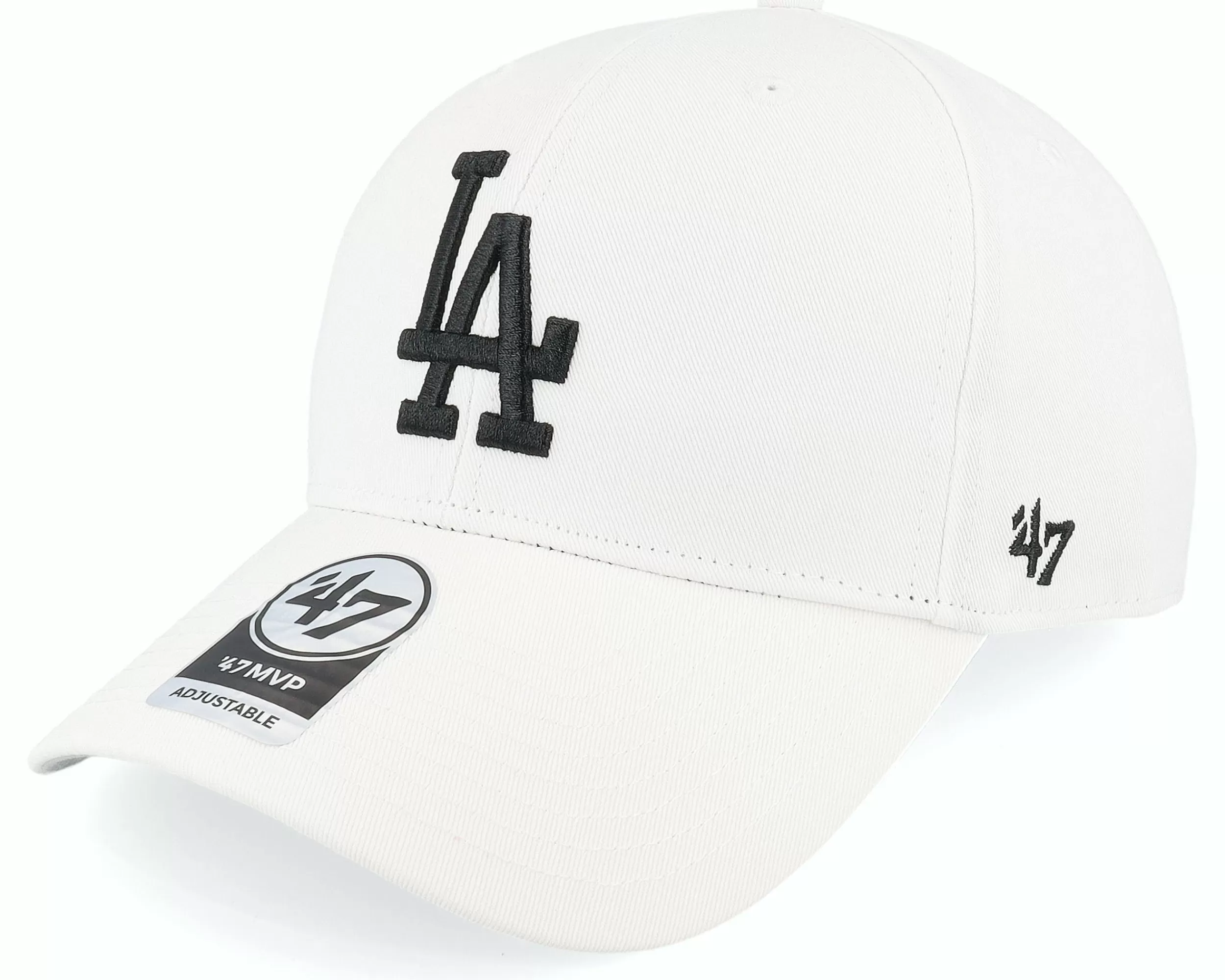 47 Brand Los Angeles Dodgers Mlb Raised Basic Mvp White Adjustable - -Unisex Adjustable