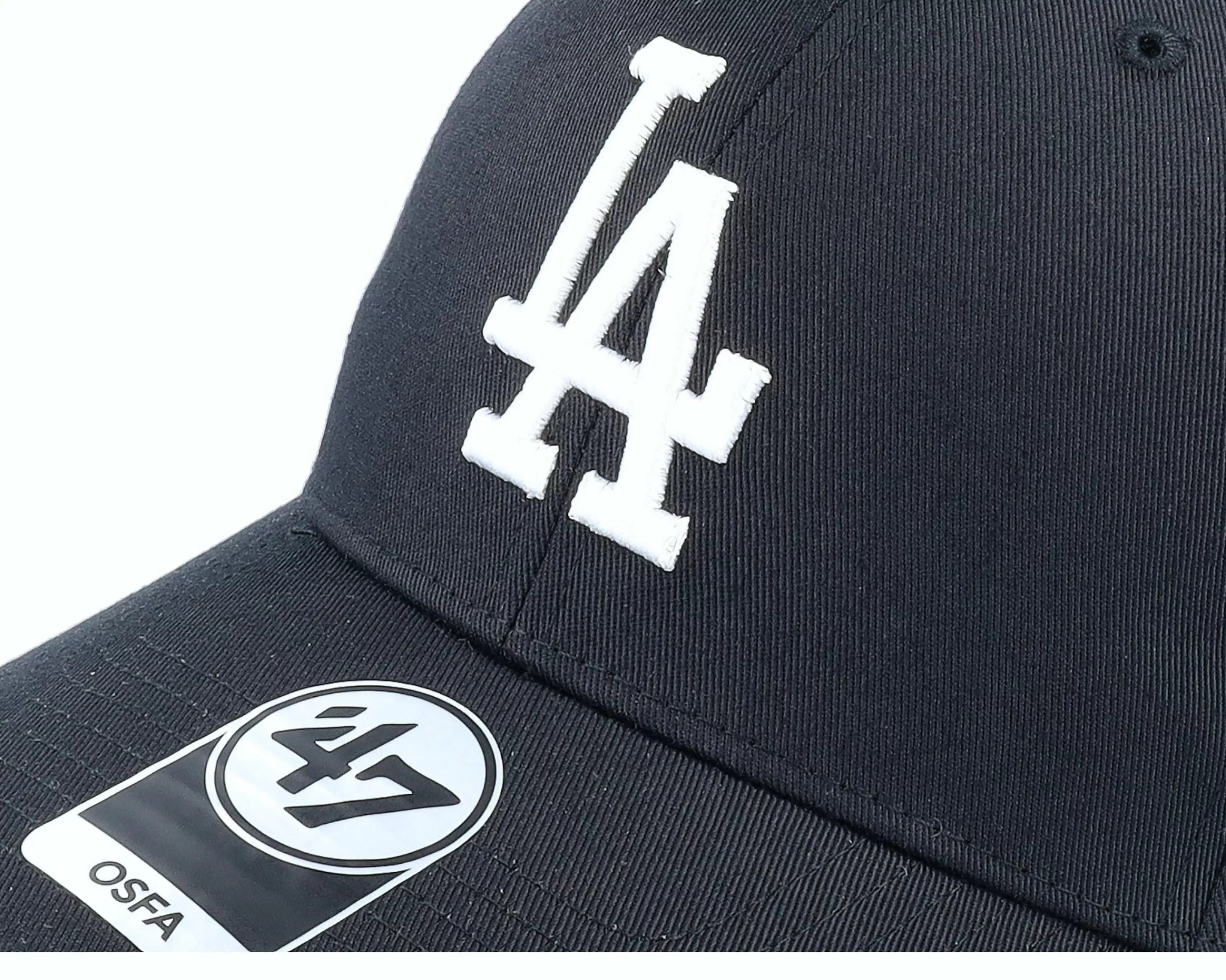 47 Brand Los Angeles Dodgers Raised Basic Mvp Black/White Adjustable - -Unisex Adjustable