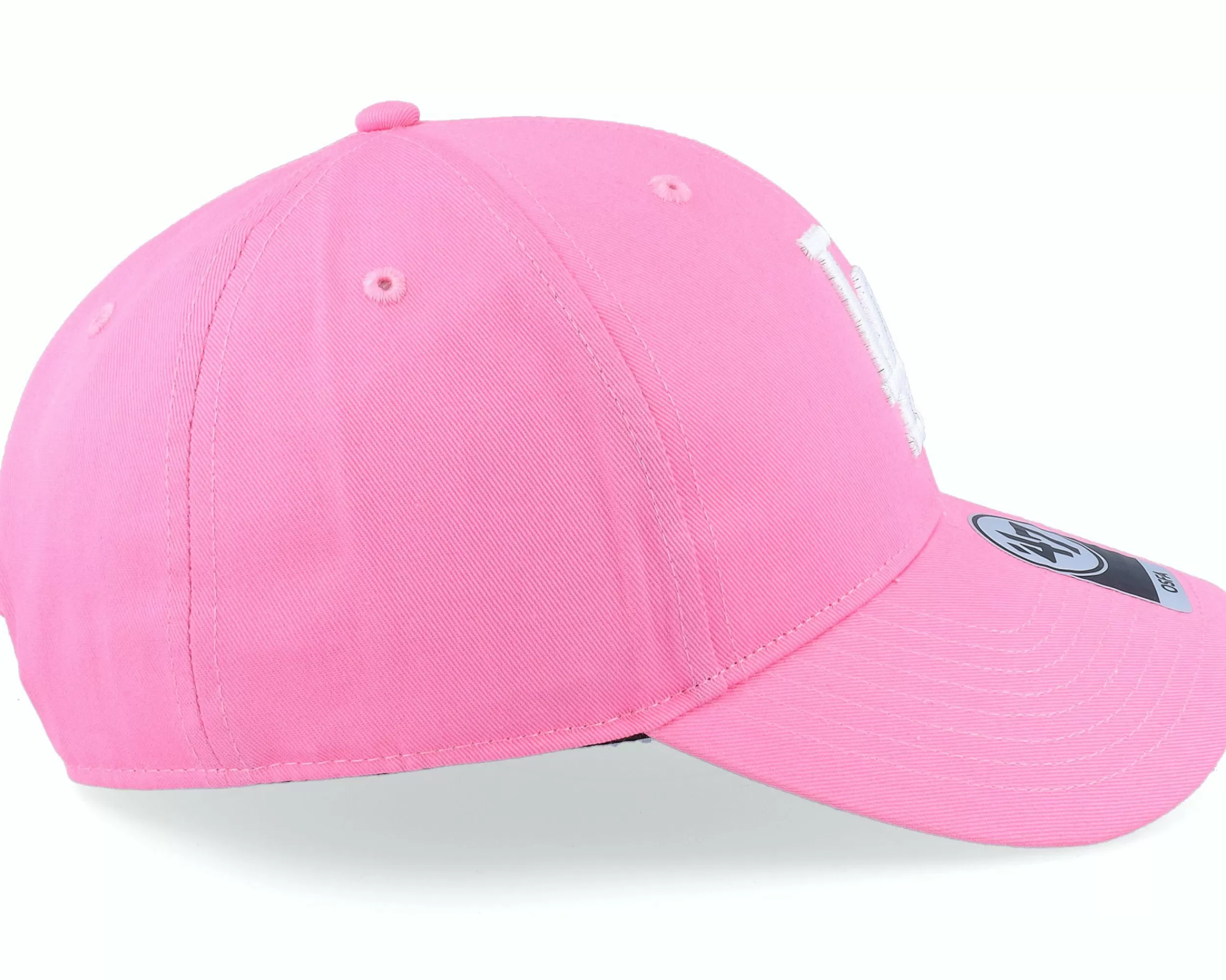 47 Brand Los Angeles Dodgers Raised Basic Mvp Rose/White Dad Cap - -Unisex Adjustable