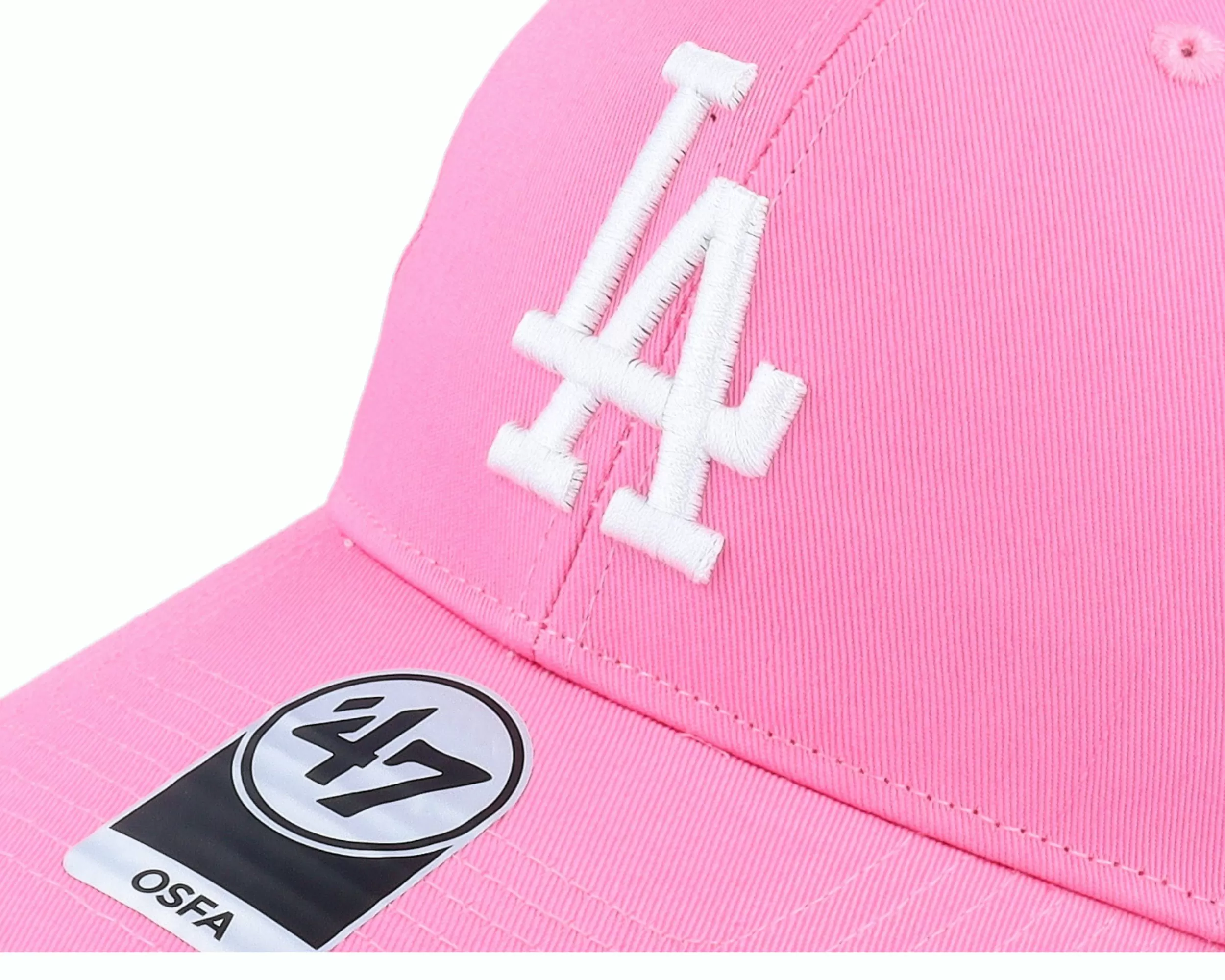 47 Brand Los Angeles Dodgers Raised Basic Mvp Rose/White Dad Cap - -Unisex Adjustable