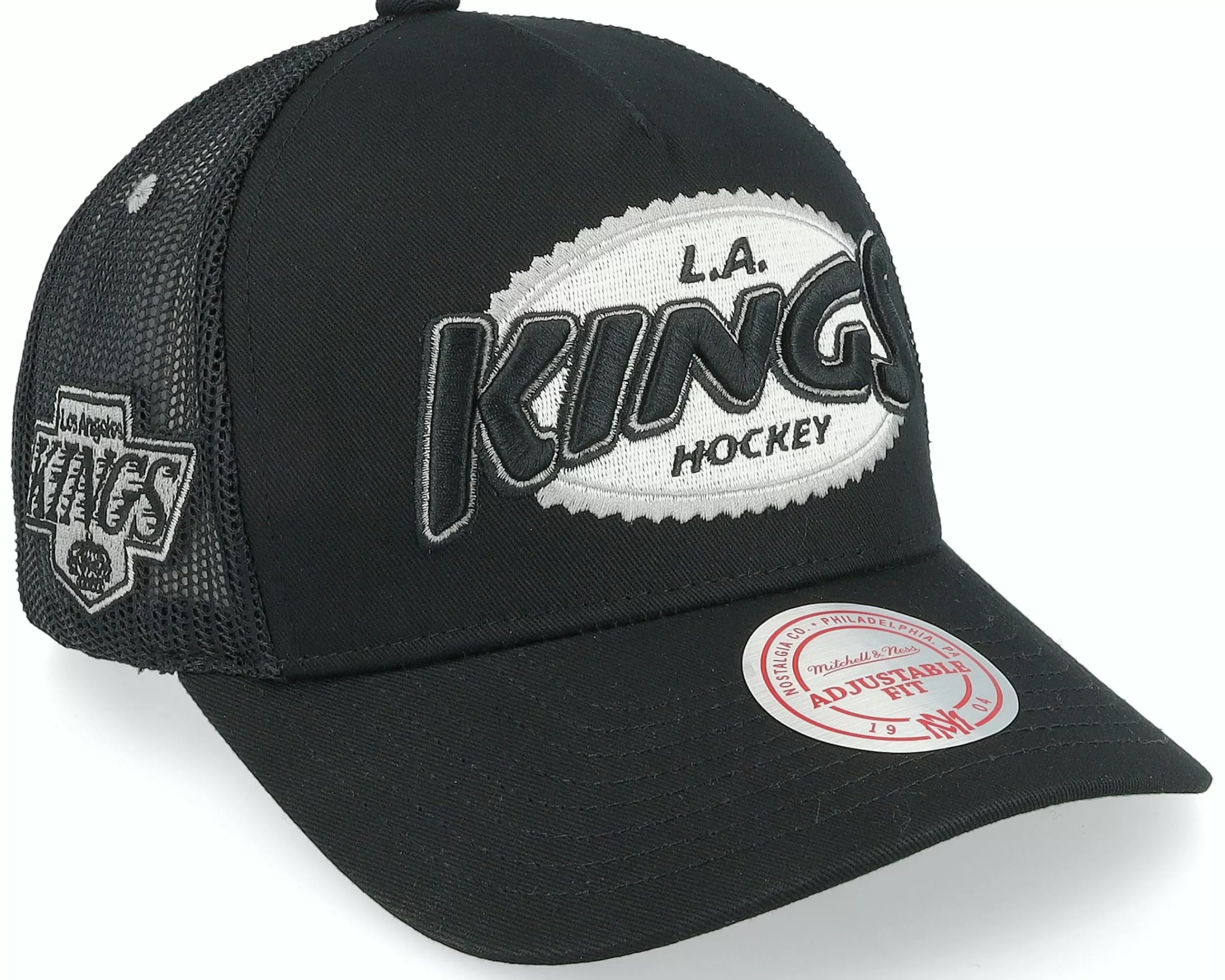 Mitchell & Ness Los Angeles Kings Team Seal Vintage Black Trucker - -Unisex Trucker