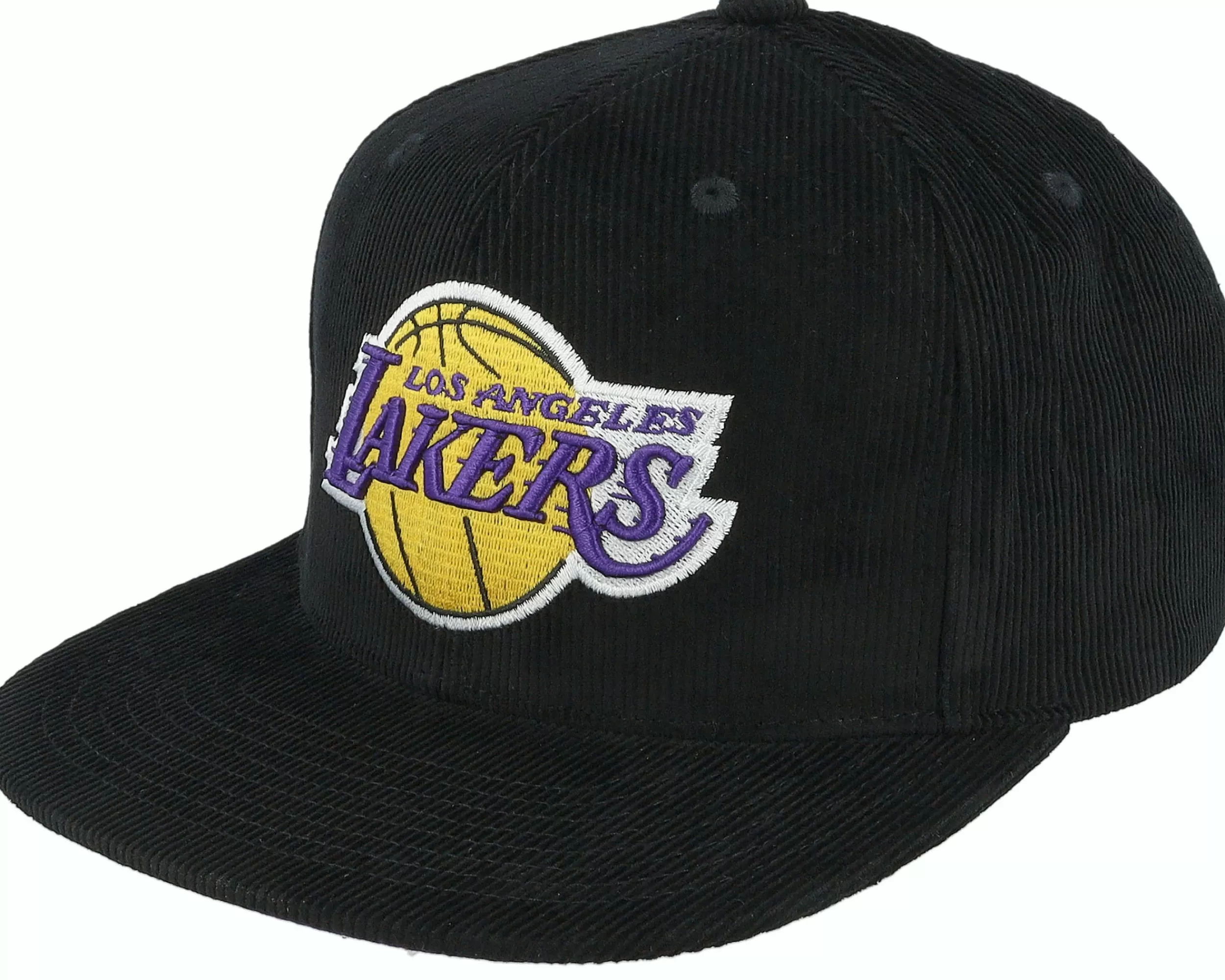 Mitchell & Ness Los Angeles Lakers Black Cord Black Snapback - -Unisex Snapback