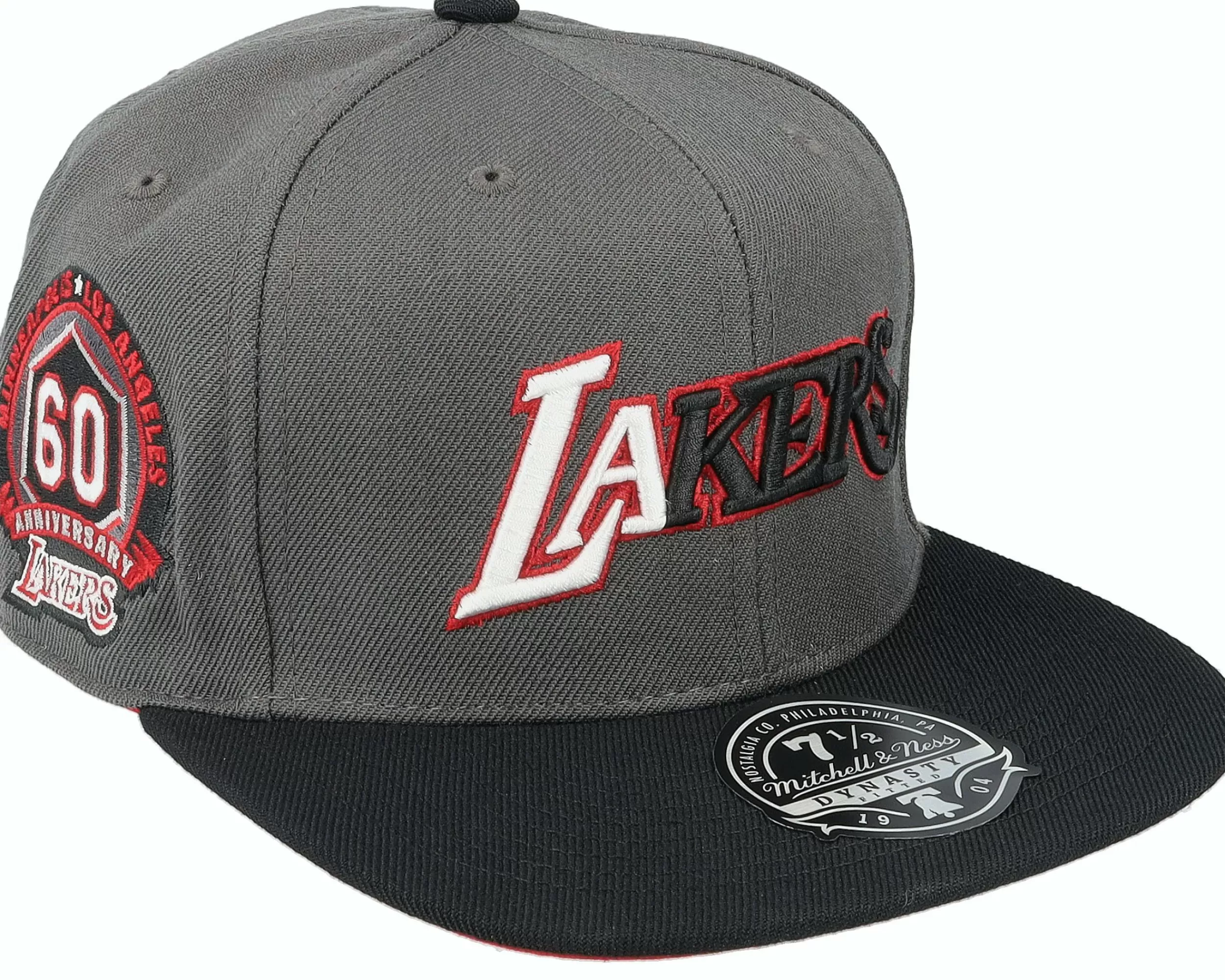 Mitchell & Ness Los Angeles Lakers Born And Bred Grey/Black Fitted - -Unisex Fitted