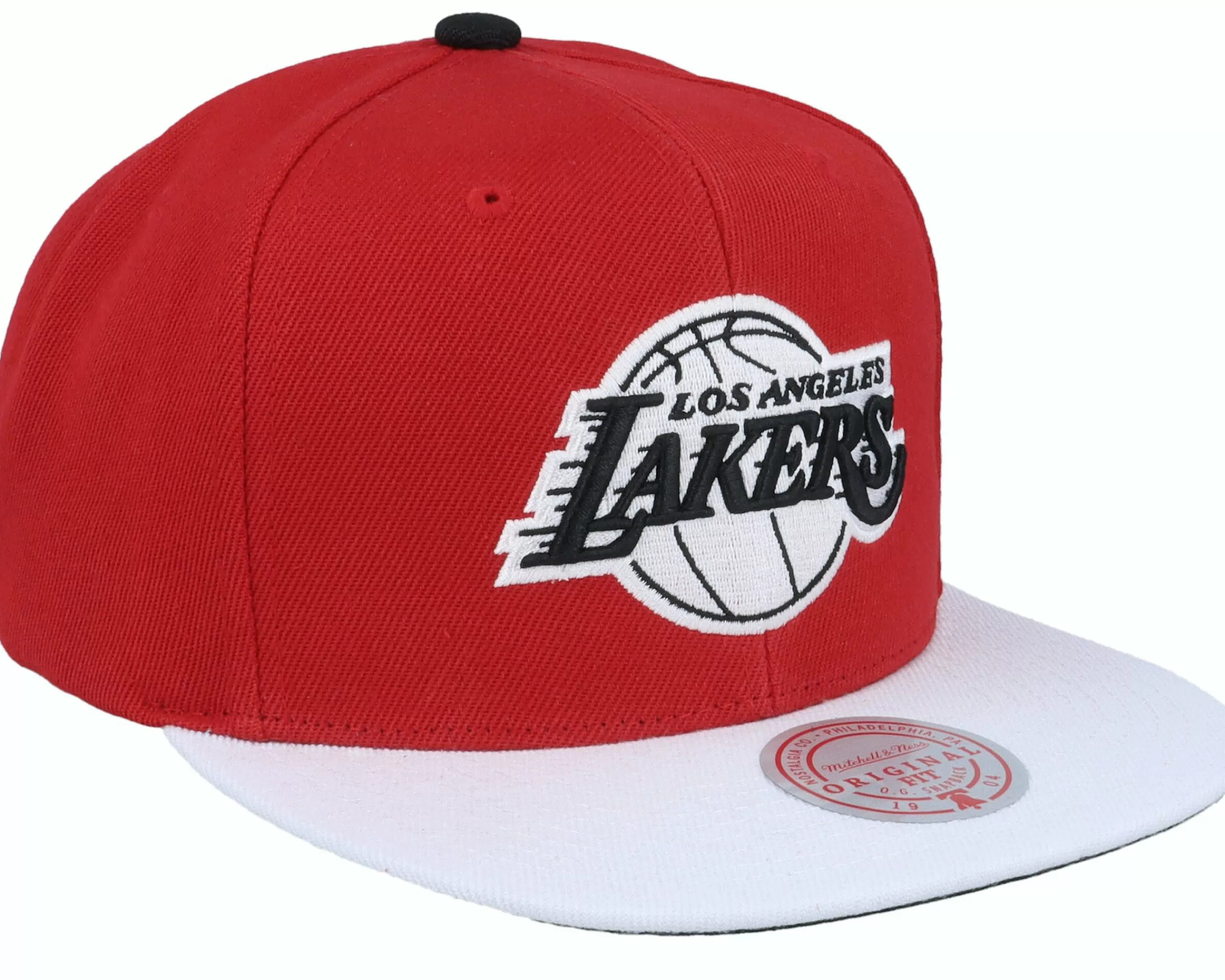 Mitchell & Ness Los Angeles Lakers Cardinal Red 2 Tone Scarlet/White Snapback - -Unisex Snapback