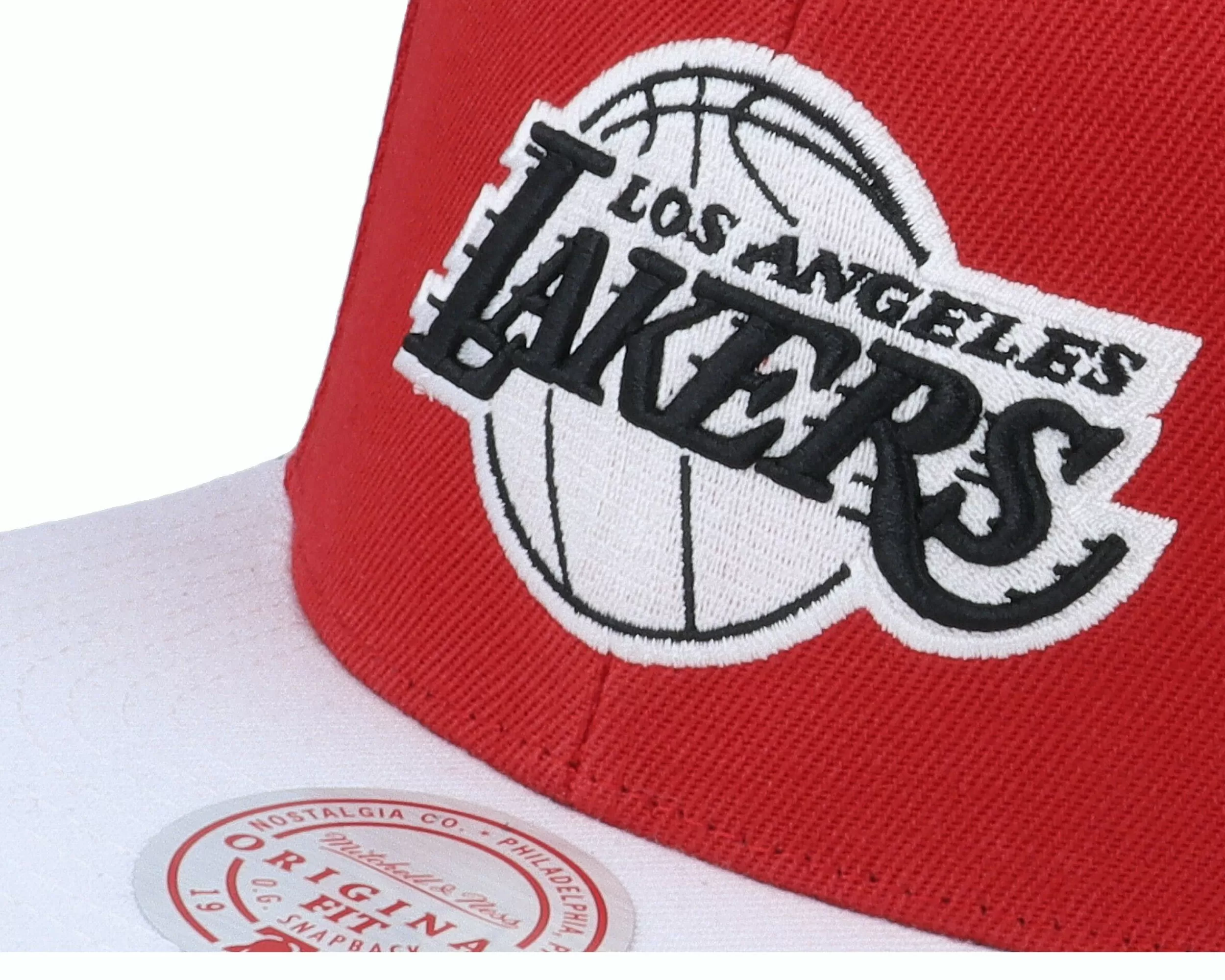 Mitchell & Ness Los Angeles Lakers Cardinal Red 2 Tone Scarlet/White Snapback - -Unisex Snapback