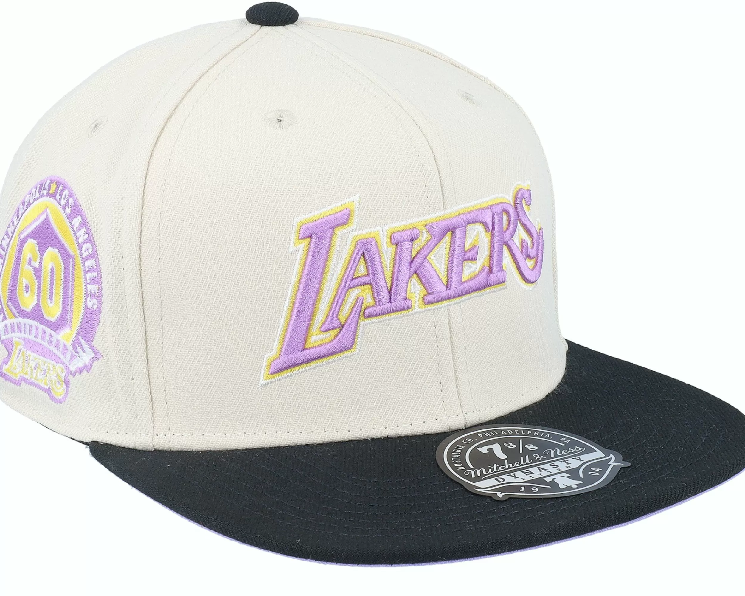 Mitchell & Ness Los Angeles Lakers Ivory Pastel Off White Fitted - -Unisex Fitted