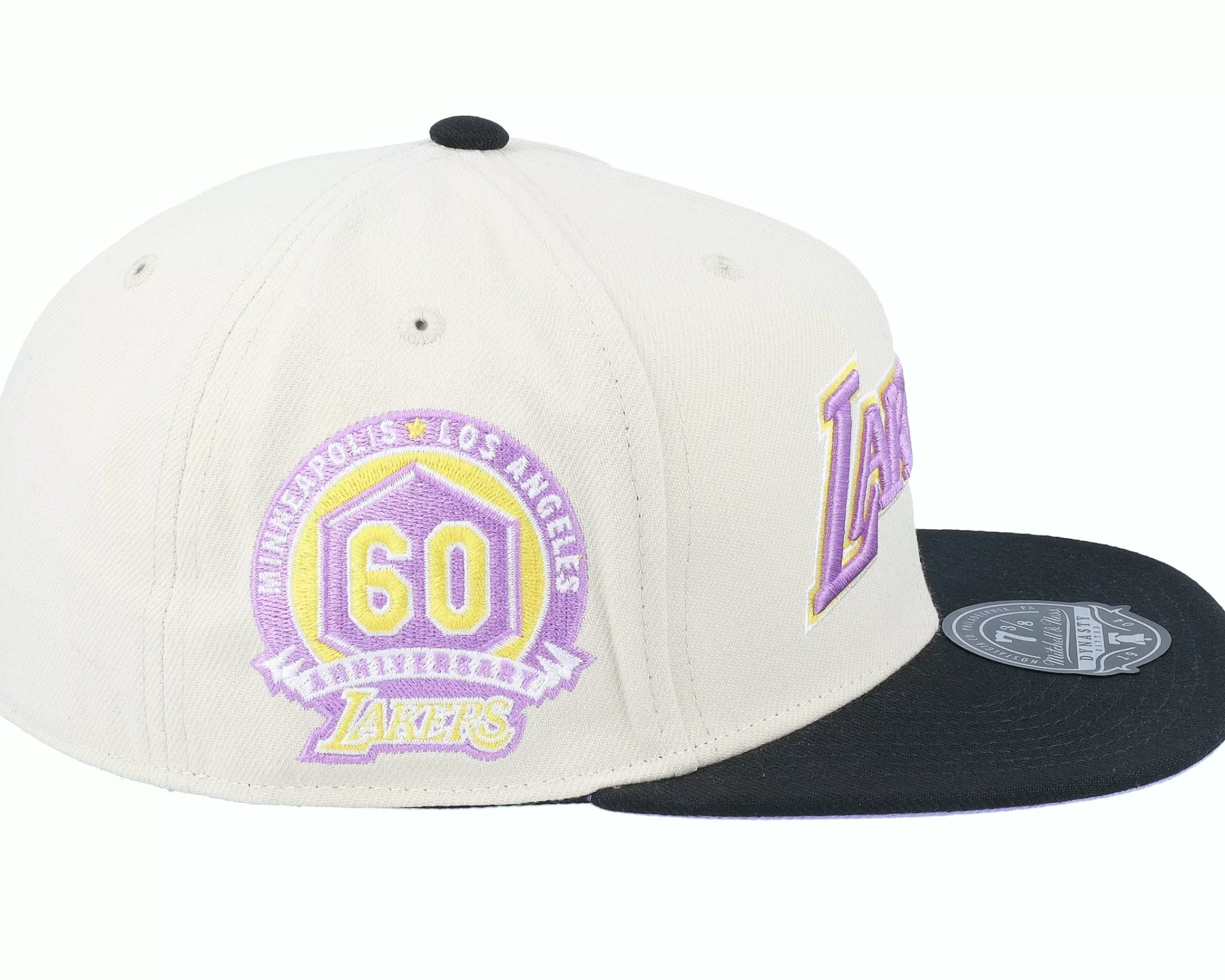 Mitchell & Ness Los Angeles Lakers Ivory Pastel Off White Fitted - -Unisex Fitted