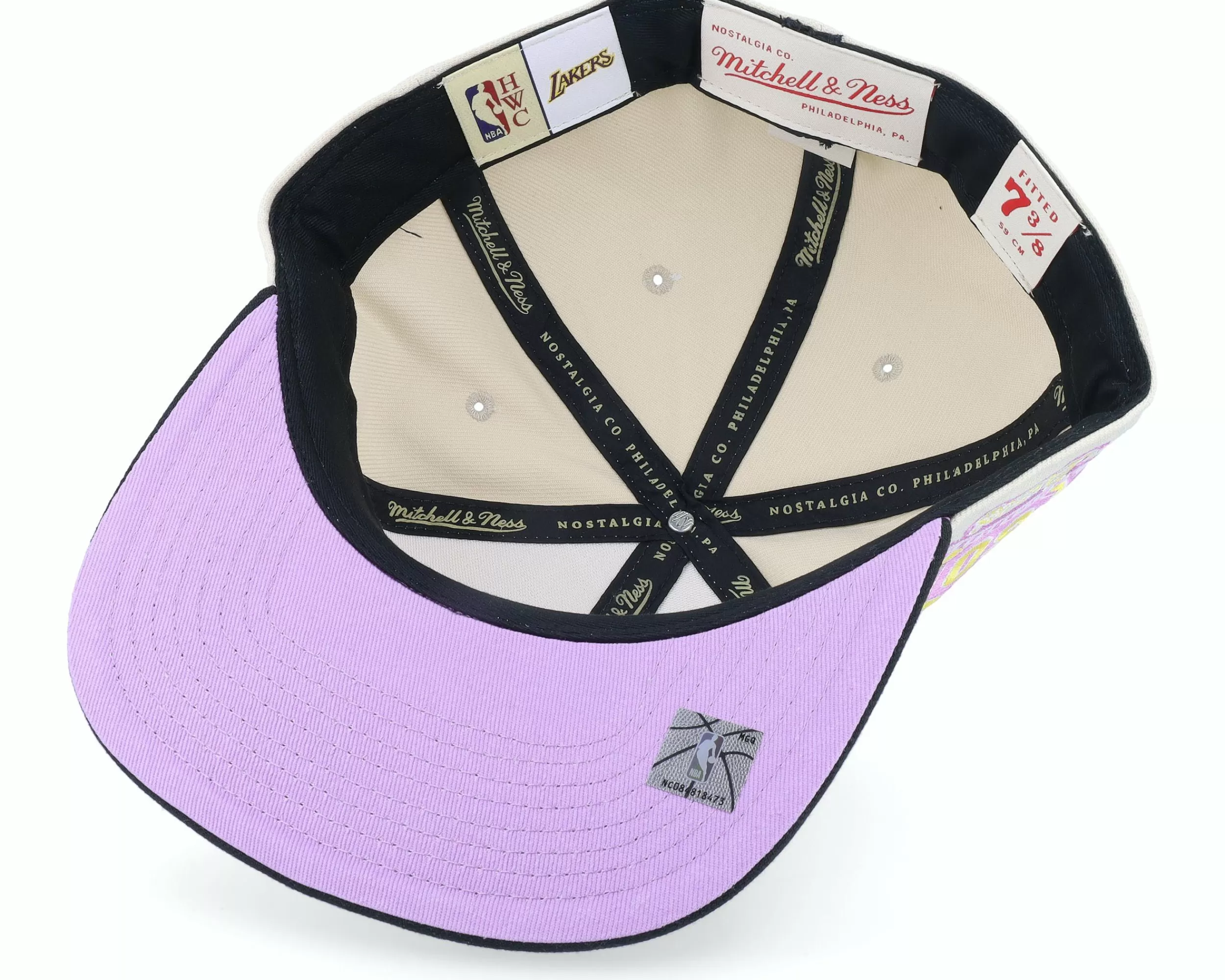 Mitchell & Ness Los Angeles Lakers Ivory Pastel Off White Fitted - -Unisex Fitted