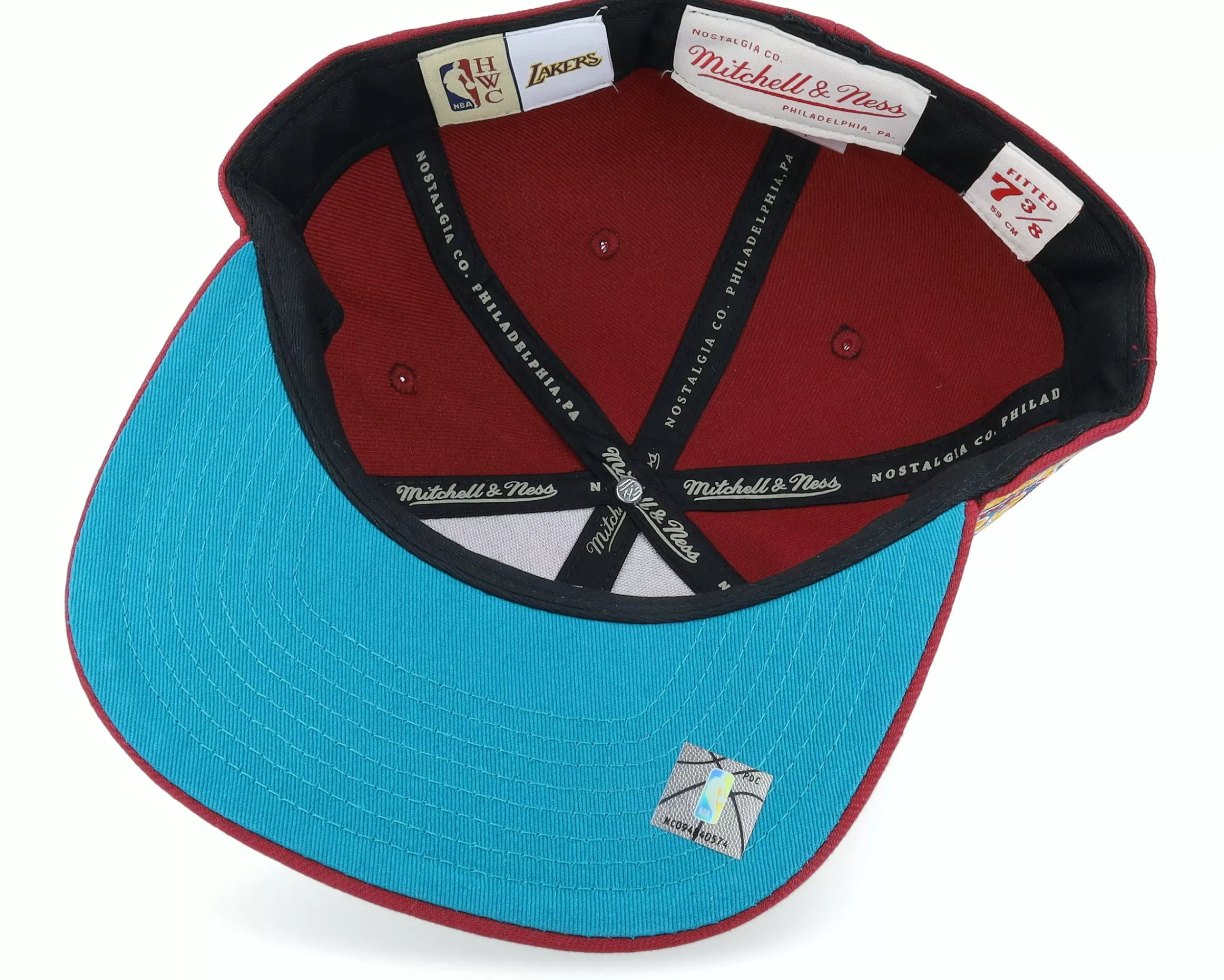 Mitchell & Ness Los Angeles Lakers Northern Lights Cardinal Fitted - -Unisex Fitted