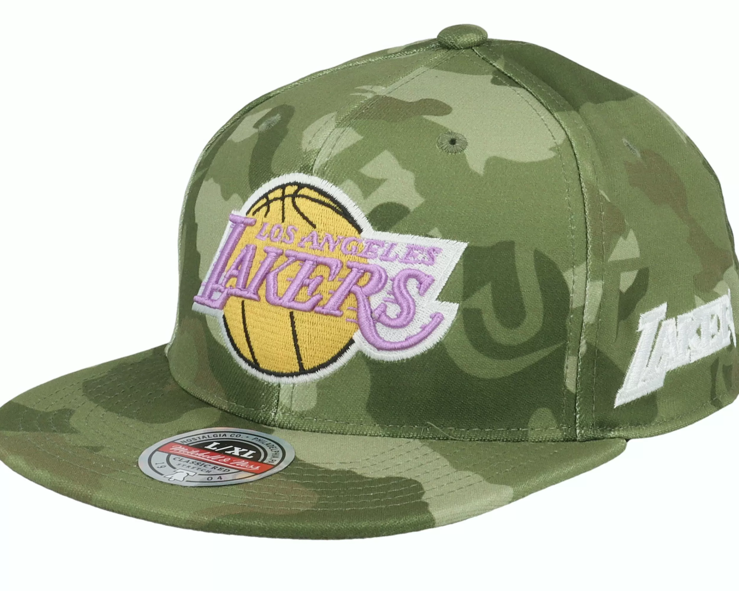 Mitchell & Ness Los Angeles Lakers Tonal Camo Stretch Green Camo Fitted - -Unisex Fitted