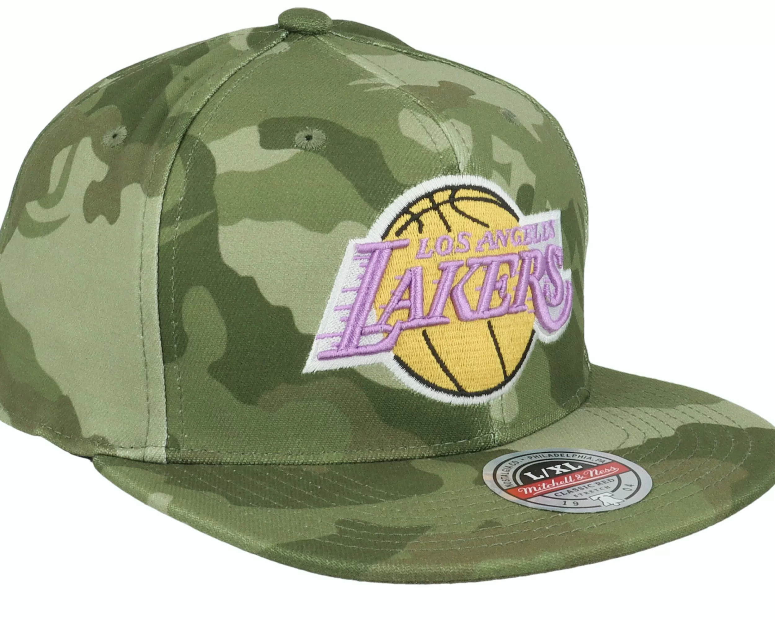 Mitchell & Ness Los Angeles Lakers Tonal Camo Stretch Green Camo Fitted - -Unisex Fitted