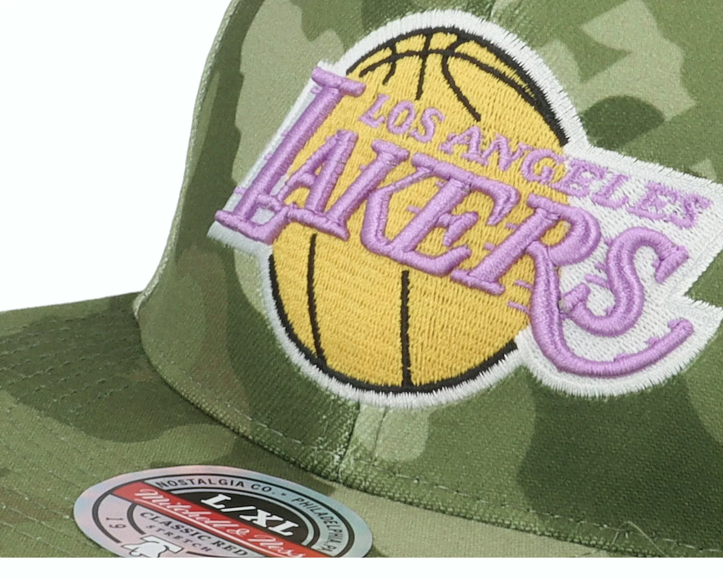 Mitchell & Ness Los Angeles Lakers Tonal Camo Stretch Green Camo Fitted - -Unisex Fitted