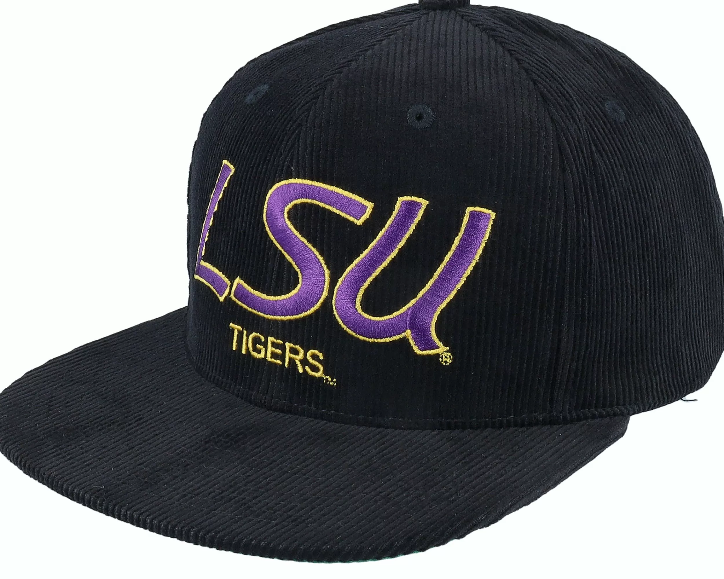 Mitchell & Ness Louisiana State Tigers Cord Script Black Snapback - -Unisex Snapback