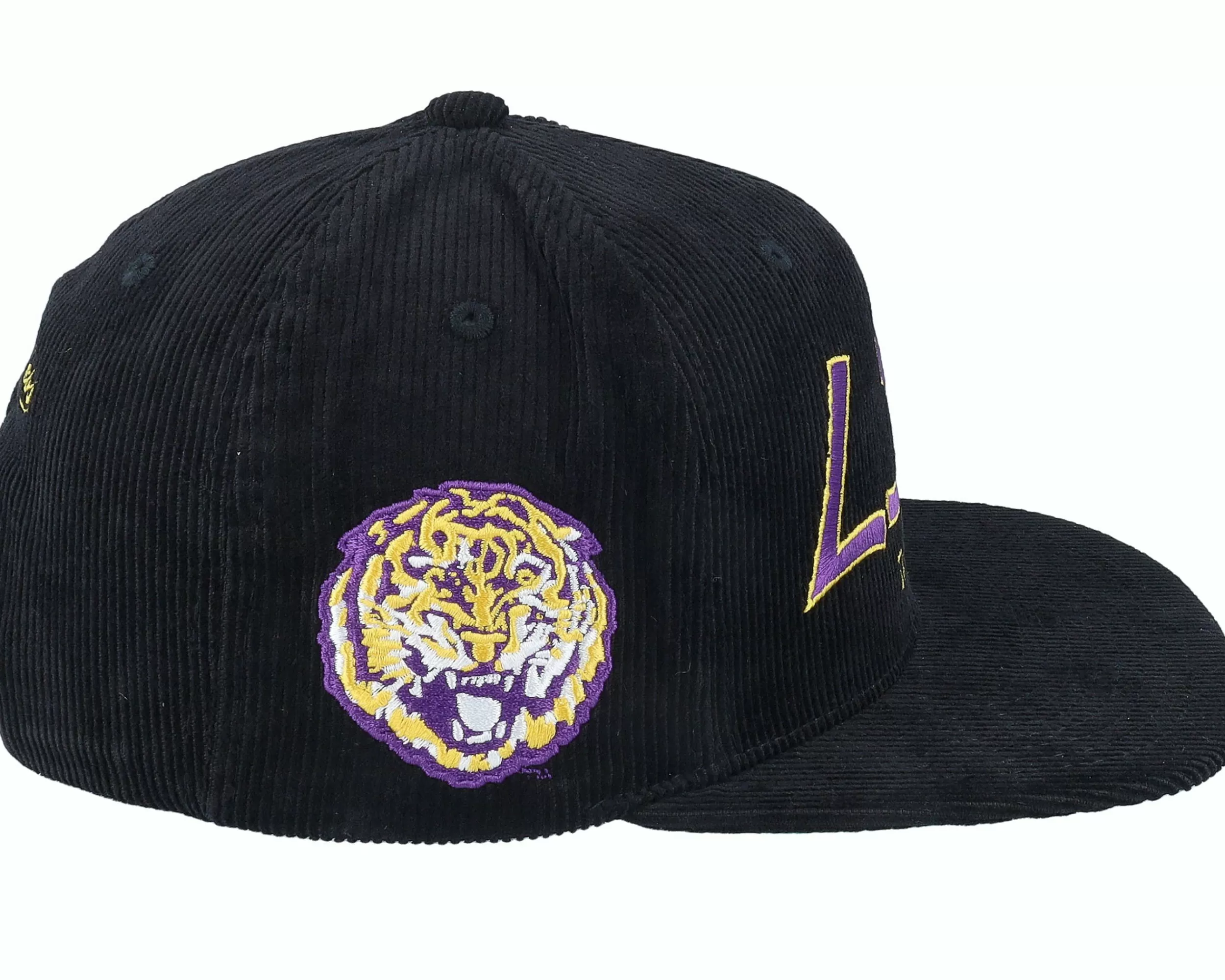 Mitchell & Ness Louisiana State Tigers Cord Script Black Snapback - -Unisex Snapback
