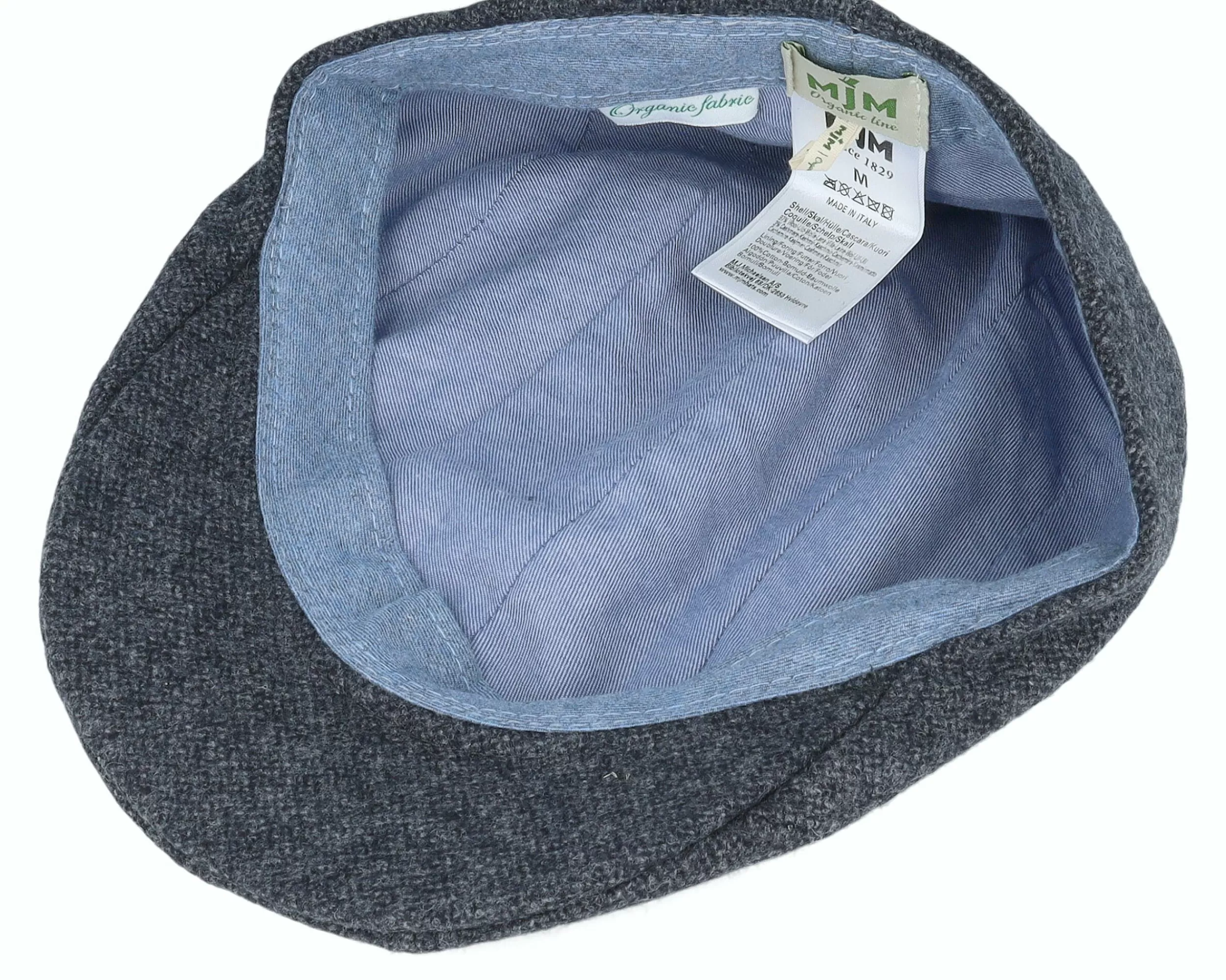 MJM Hats Maddy 32 Organic Wool/Cashmere Anthracite Flat Cap - -Unisex Flat Caps
