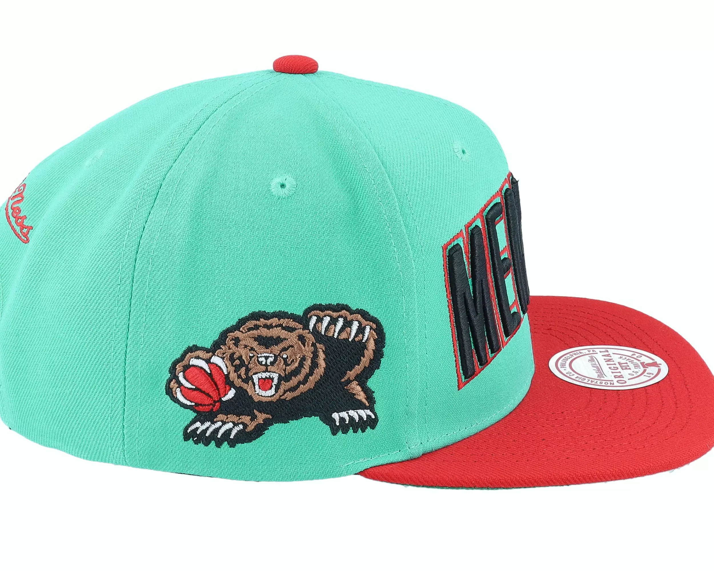 Mitchell & Ness Memphis Grizzlies Side Core 2.0 Hwc Teal/Red Snapback - -Unisex Snapback