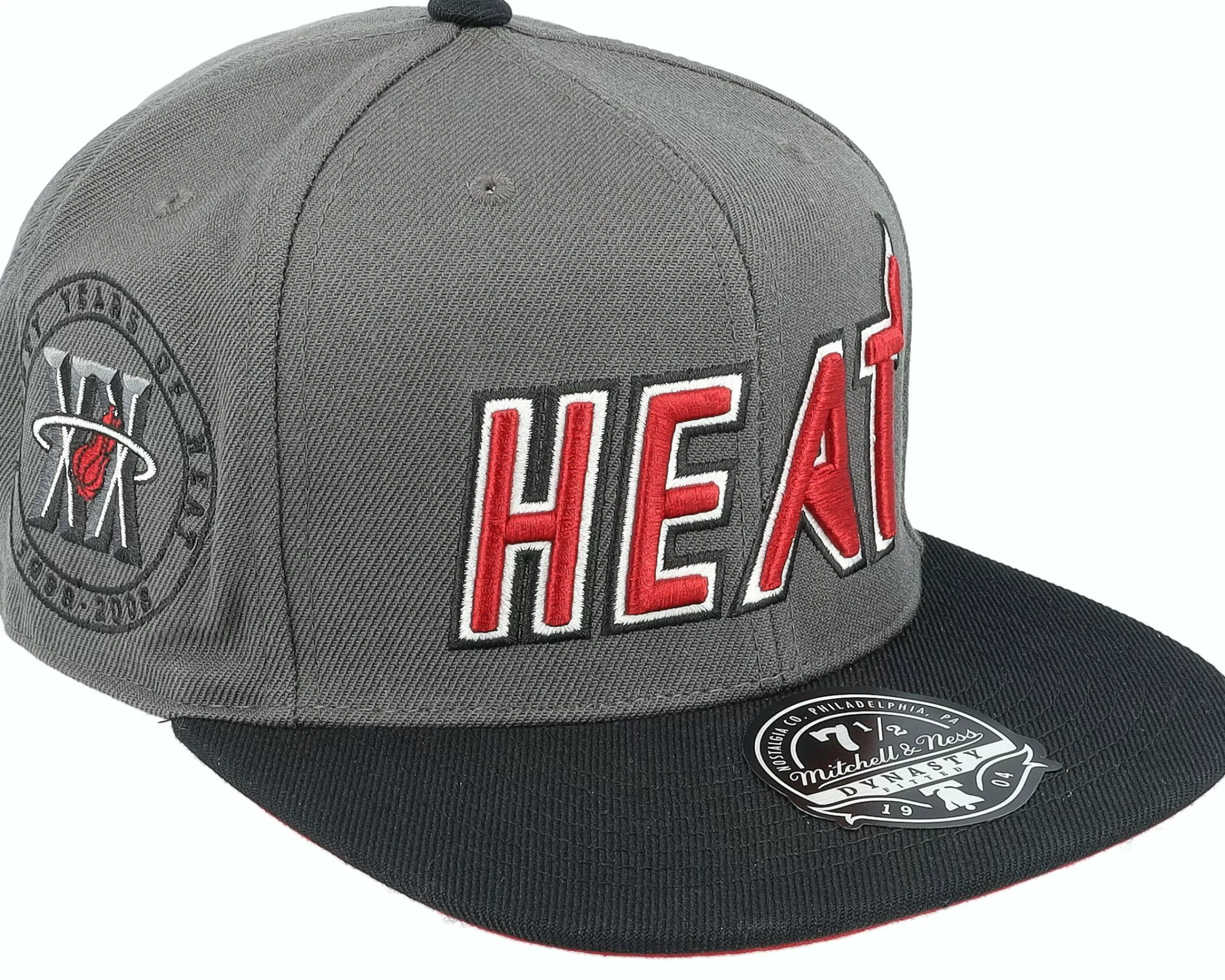 Mitchell & Ness Miami Heat Born And Bred Grey/Black Fitted - -Unisex Fitted