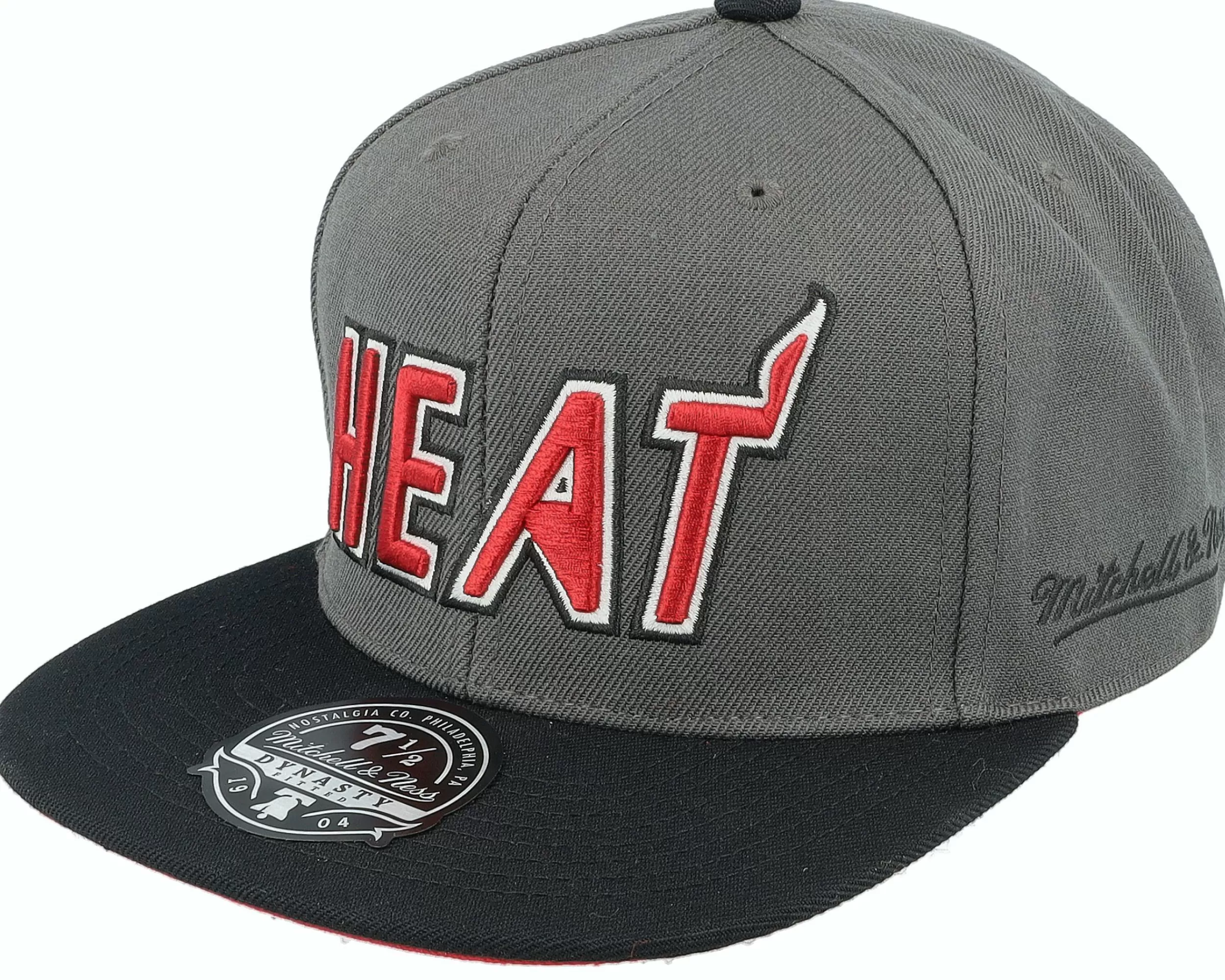 Mitchell & Ness Miami Heat Born And Bred Grey/Black Fitted - -Unisex Fitted