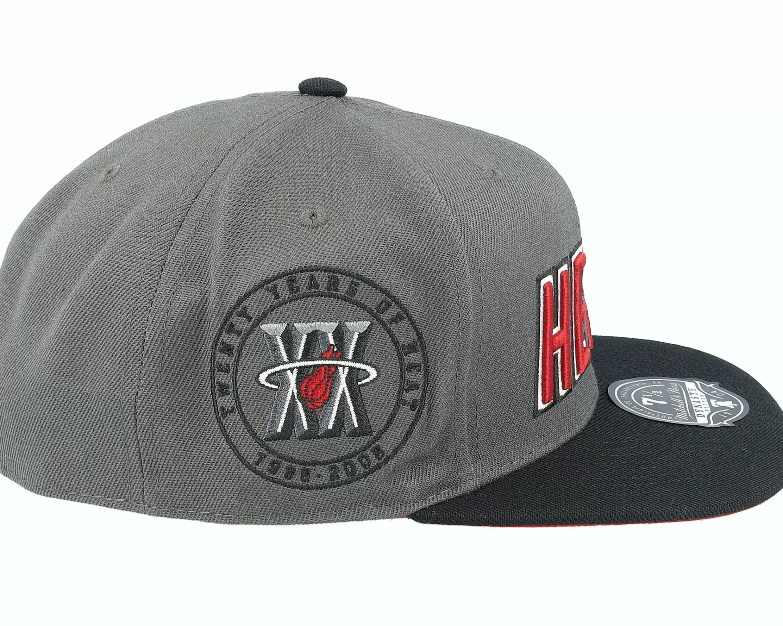 Mitchell & Ness Miami Heat Born And Bred Grey/Black Fitted - -Unisex Fitted