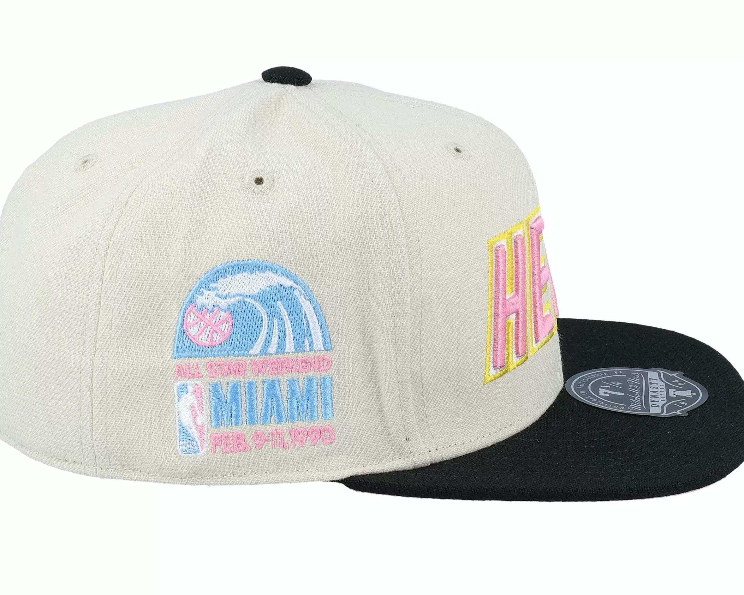 Mitchell & Ness Miami Heat Ivory Pastel Off White Fitted - -Unisex Fitted