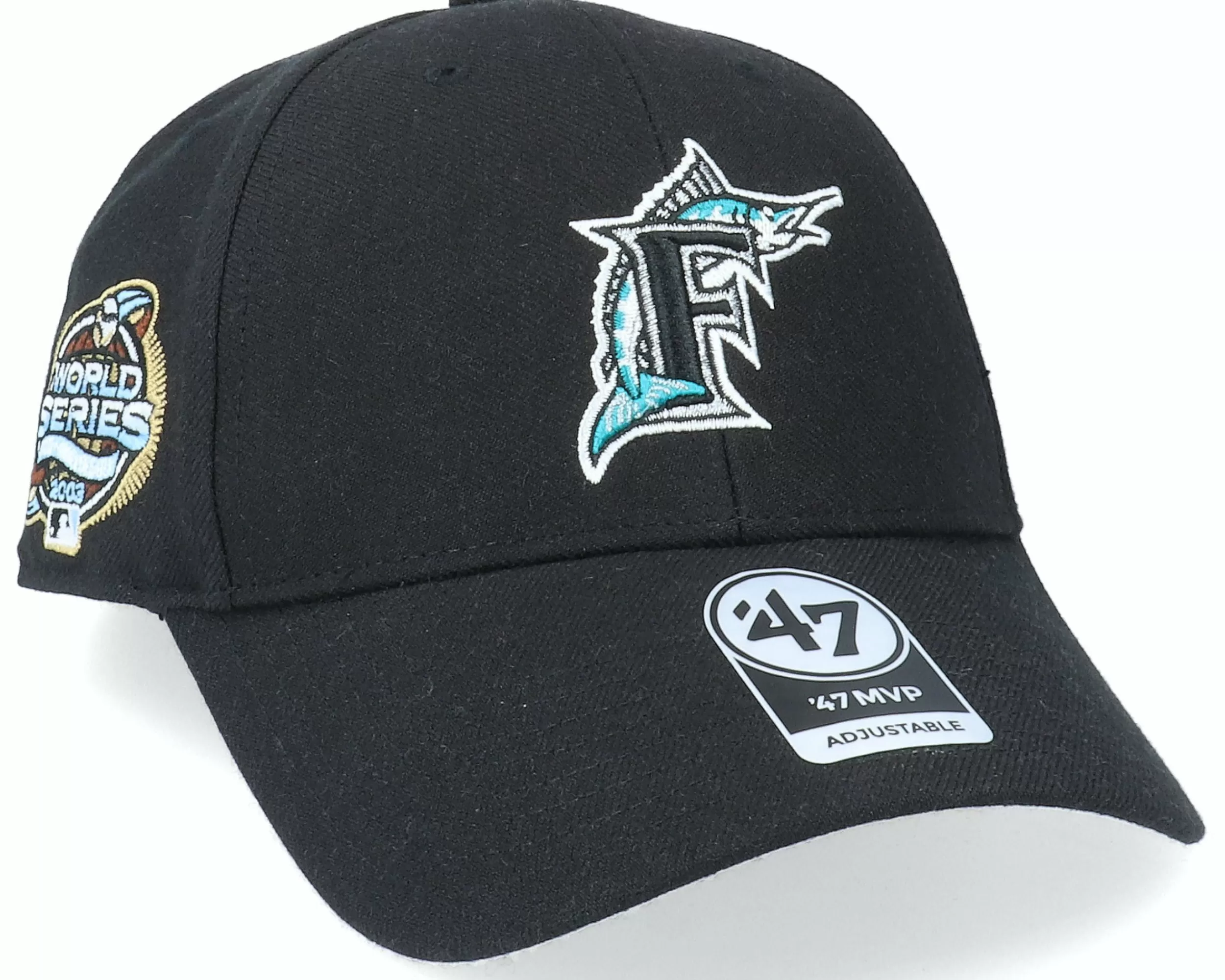 47 Brand Miami Marlins Sure Shot Mvp Black Adjustable - -Unisex Adjustable