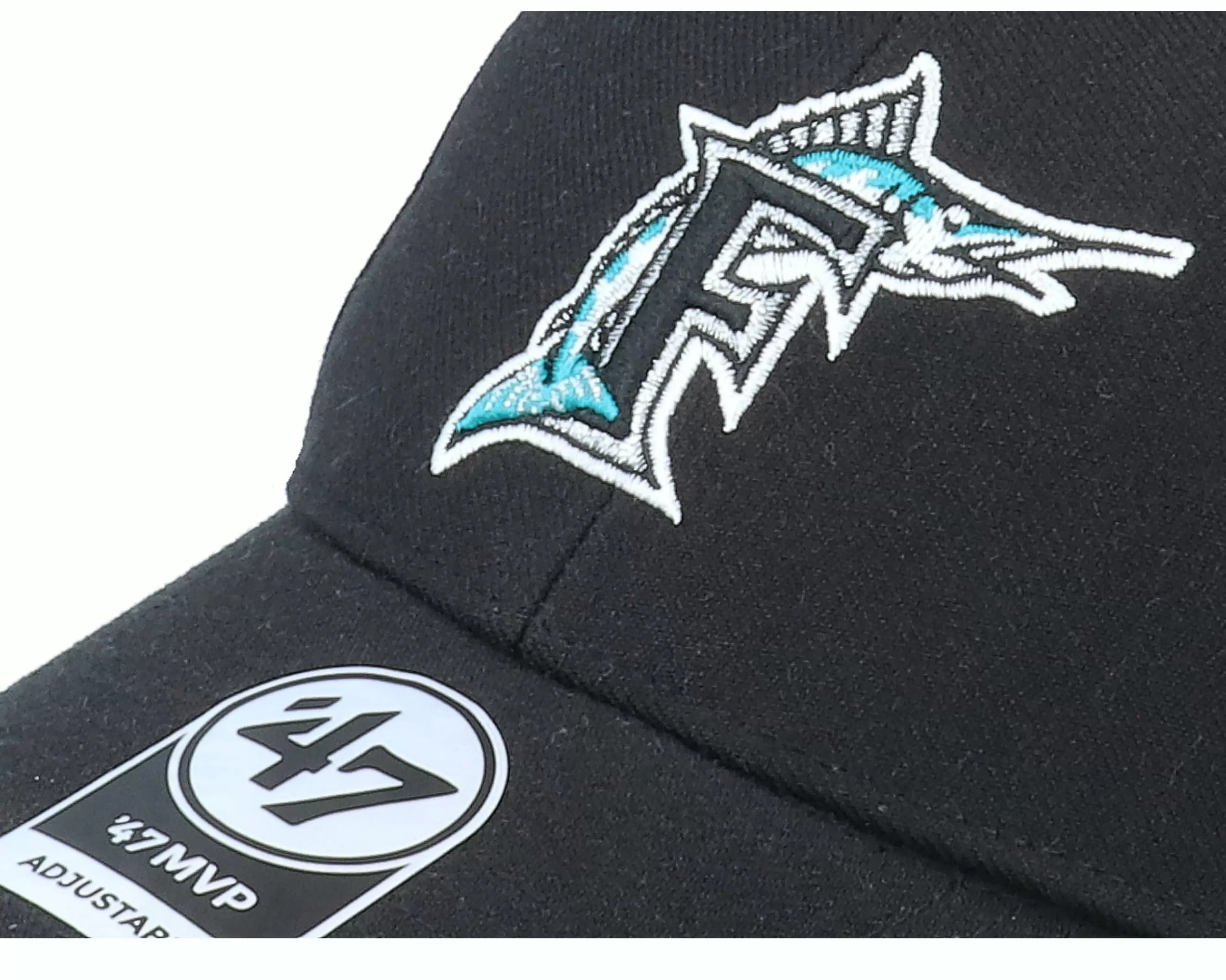 47 Brand Miami Marlins Sure Shot Mvp Black Adjustable - -Unisex Adjustable