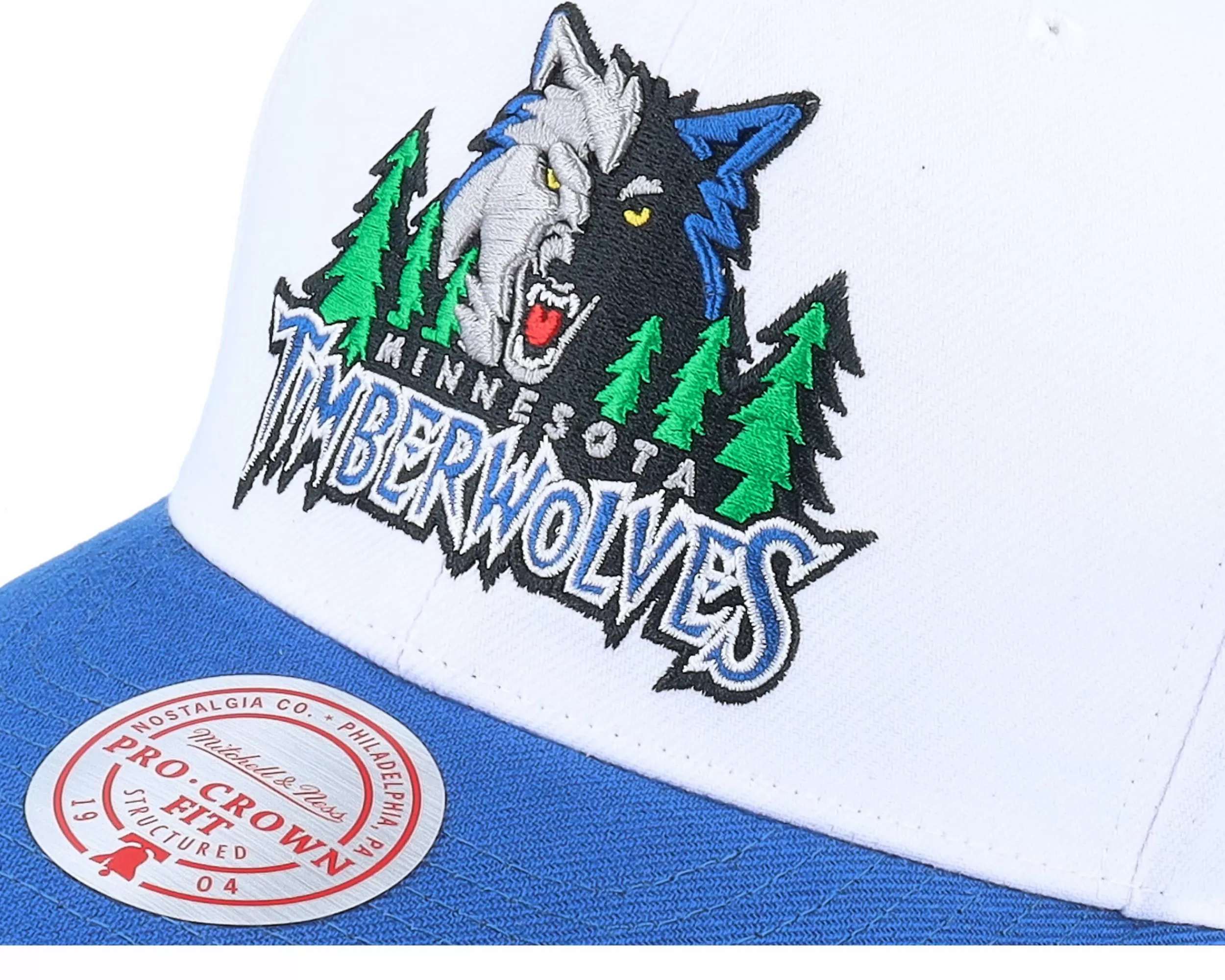 Mitchell & Ness Minnesota Timberwolves Eam 2 Tone 2.0 Pro White/Blue Adjustable - -Unisex Adjustable