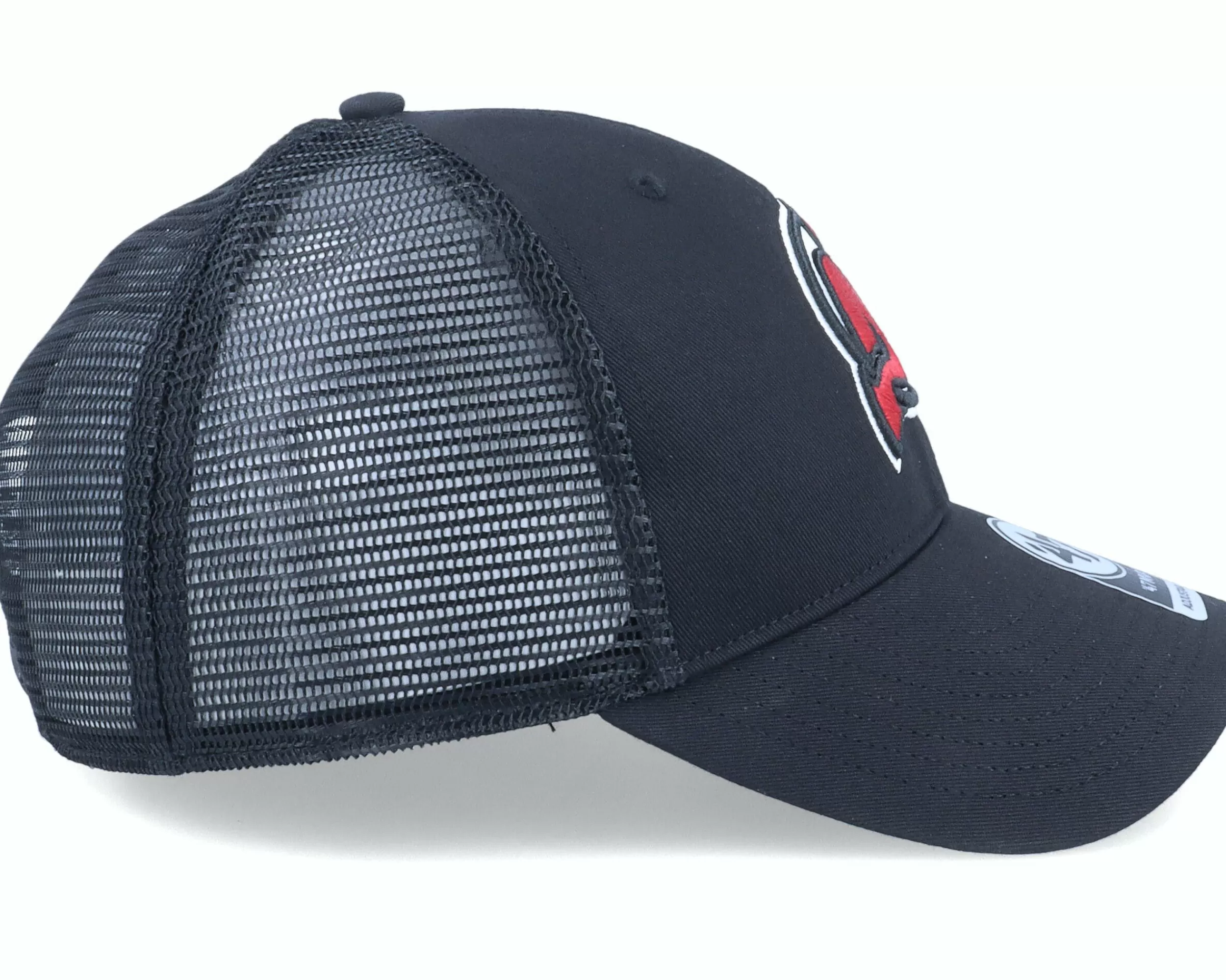 47 Brand New Jersey Devils Branson 47 Mvp Mesh Black/Black Trucker - -Unisex Trucker