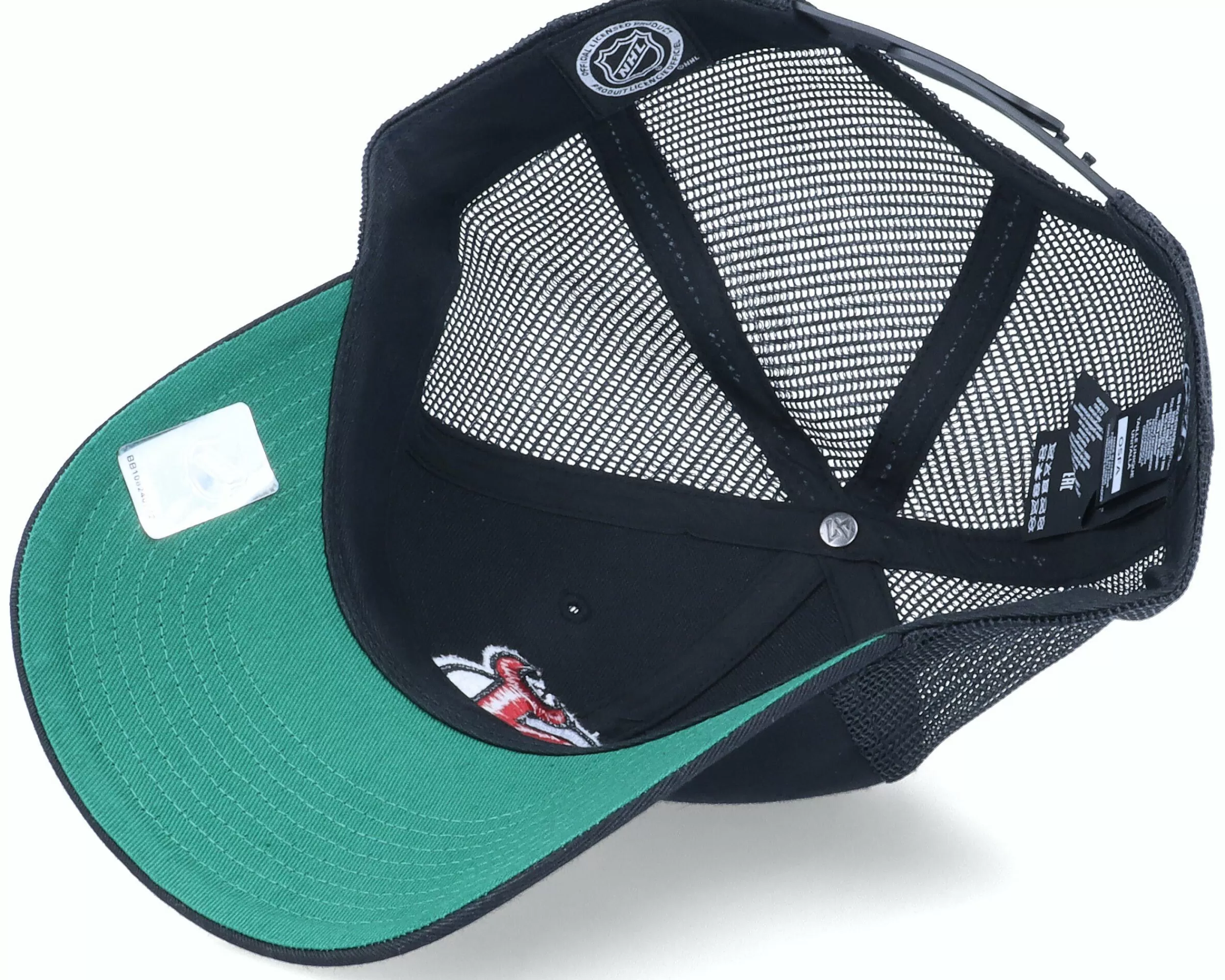 47 Brand New Jersey Devils Branson 47 Mvp Mesh Black/Black Trucker - -Unisex Trucker