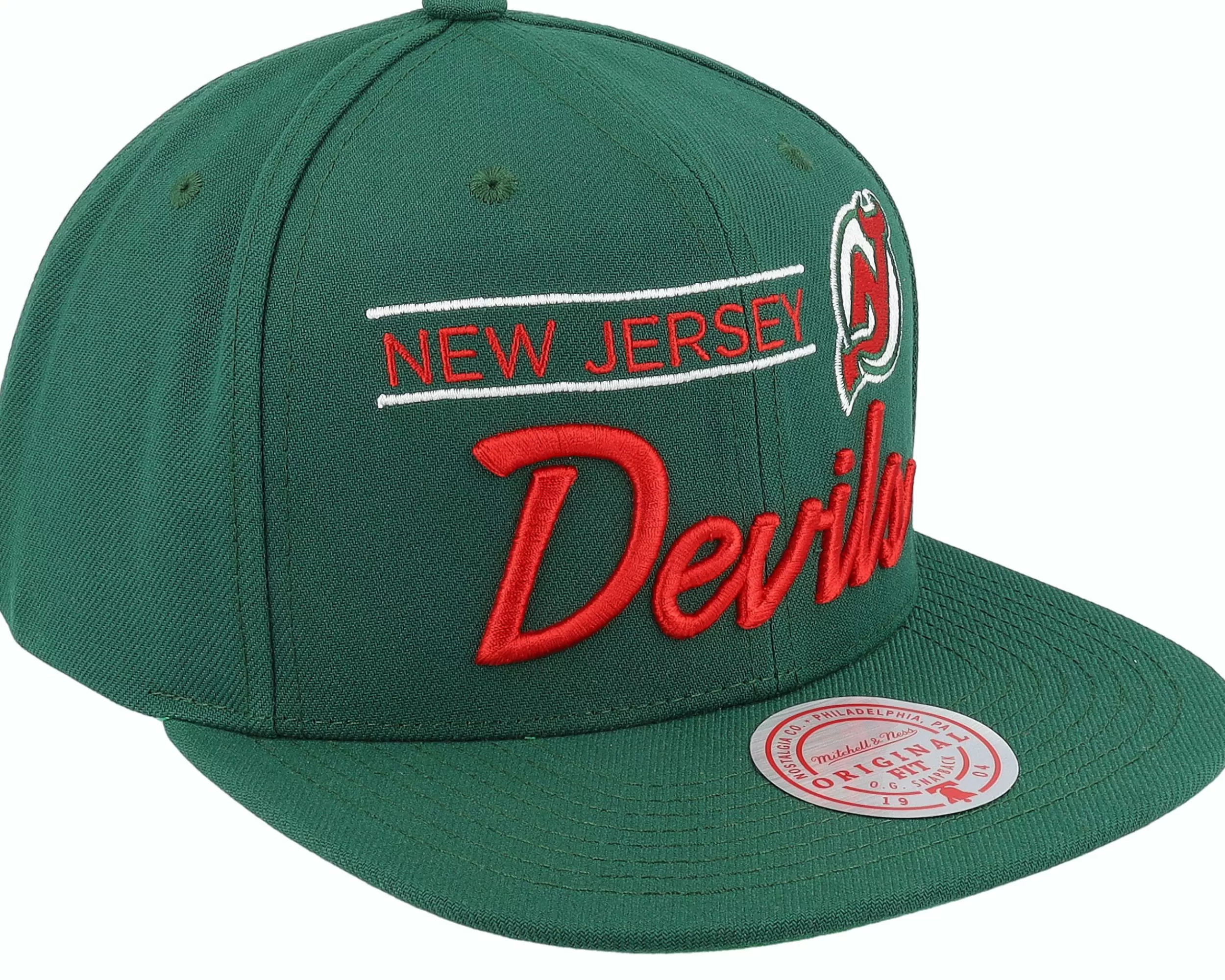Mitchell & Ness New Jersey Devils Retro Lock Up Green Snapback - -Unisex Snapback