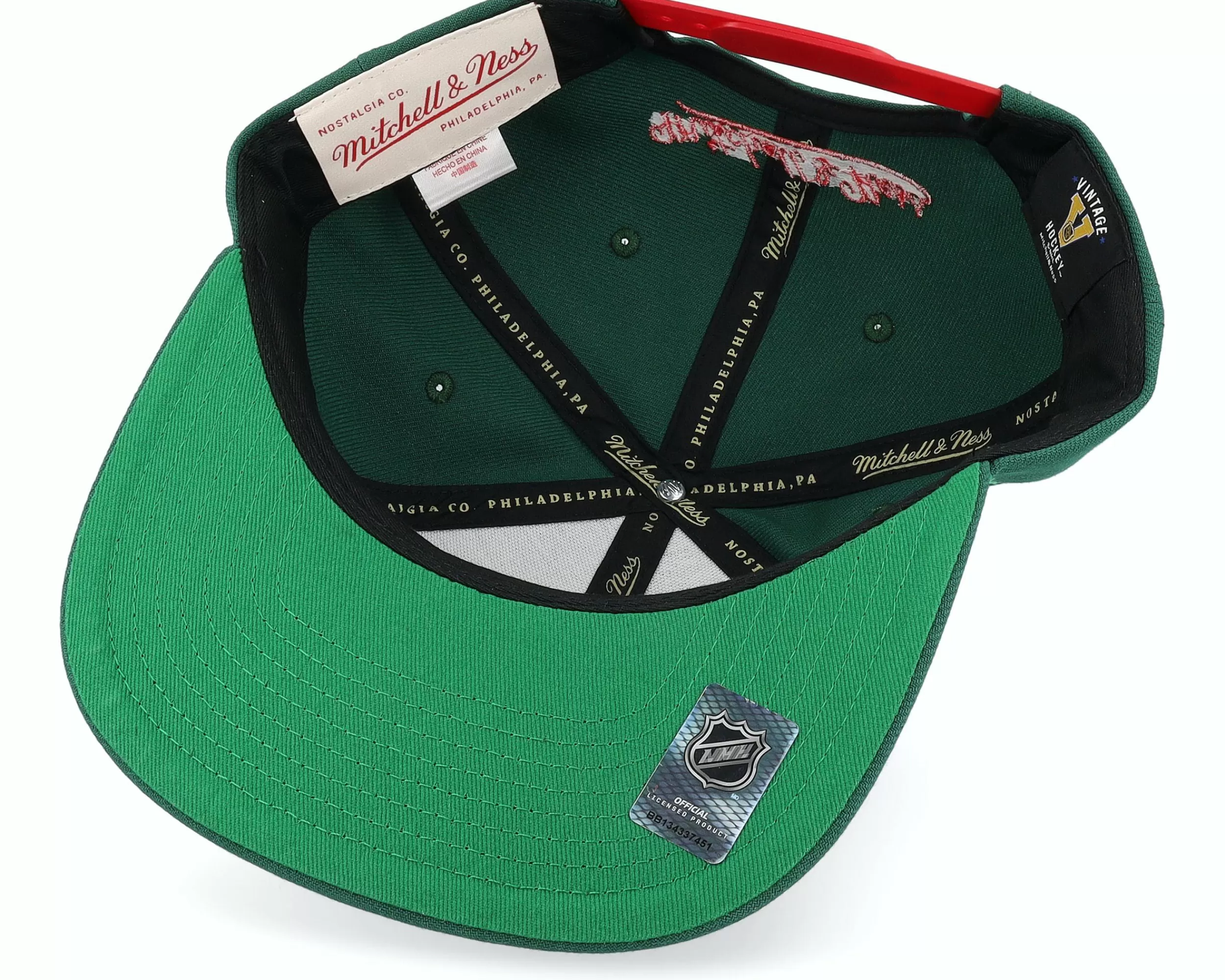 Mitchell & Ness New Jersey Devils Retro Lock Up Green Snapback - -Unisex Snapback