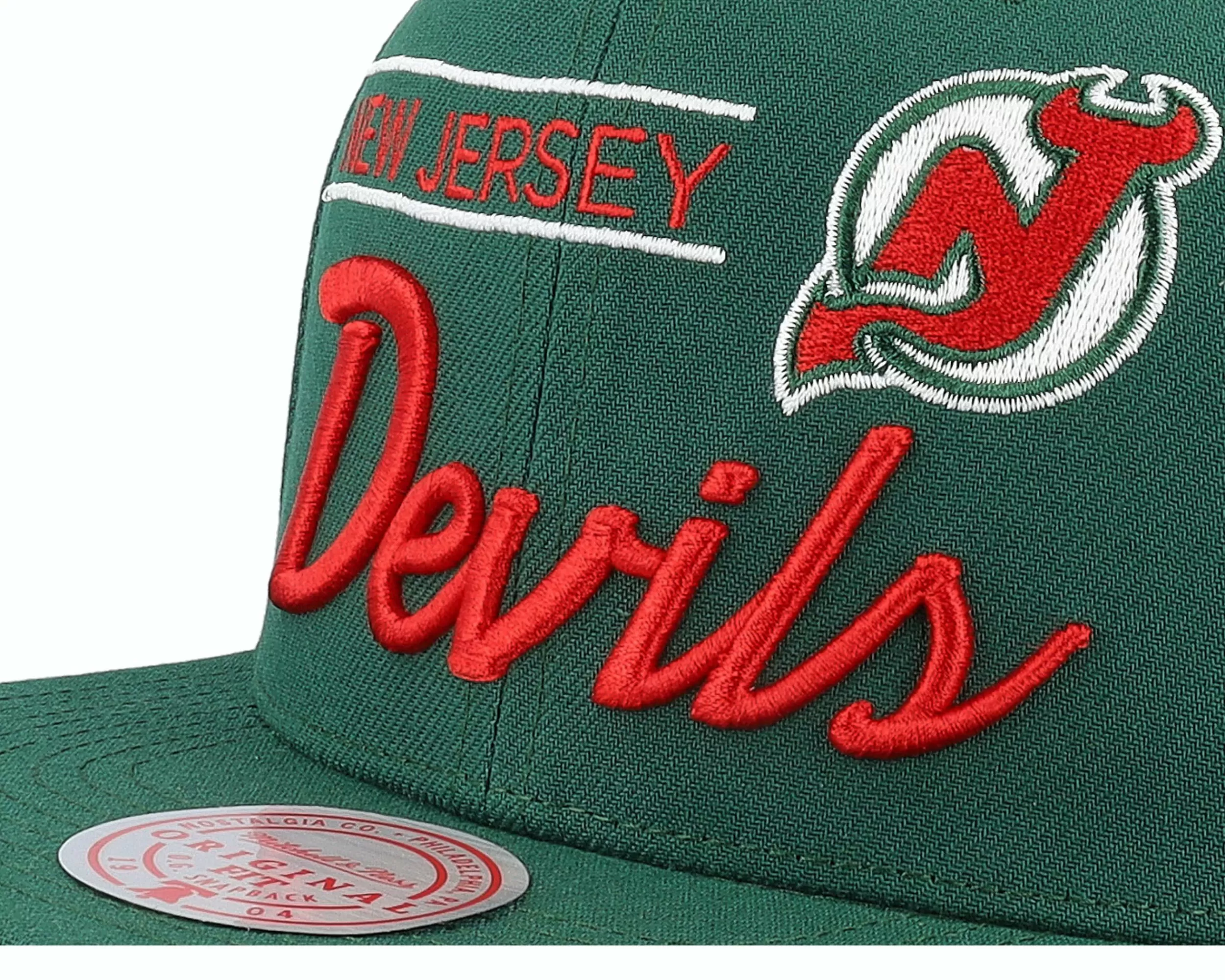 Mitchell & Ness New Jersey Devils Retro Lock Up Green Snapback - -Unisex Snapback