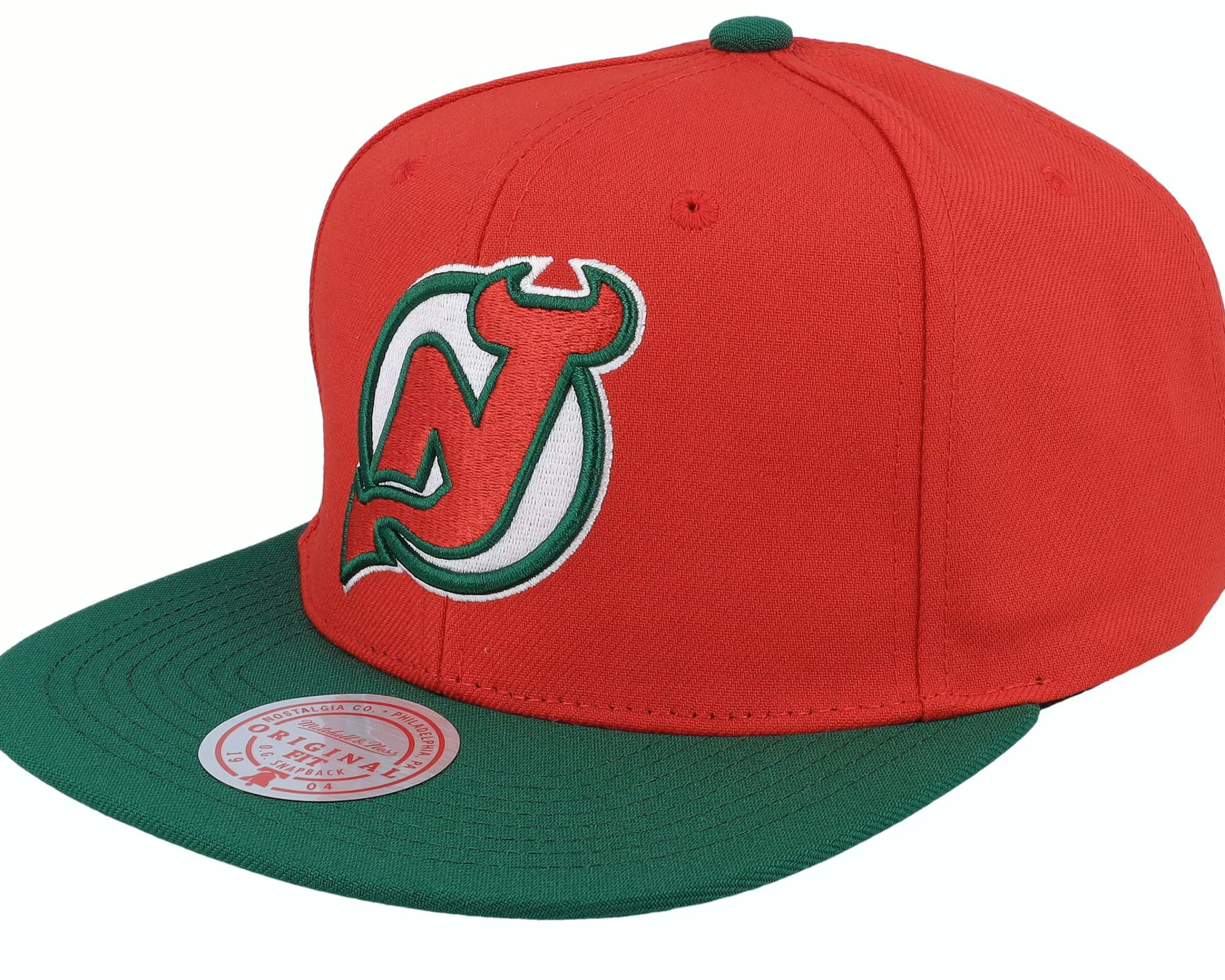 Mitchell & Ness New Jersey Devils Team 2 Tone 2.0 Red/Green Snapback - -Unisex Snapback