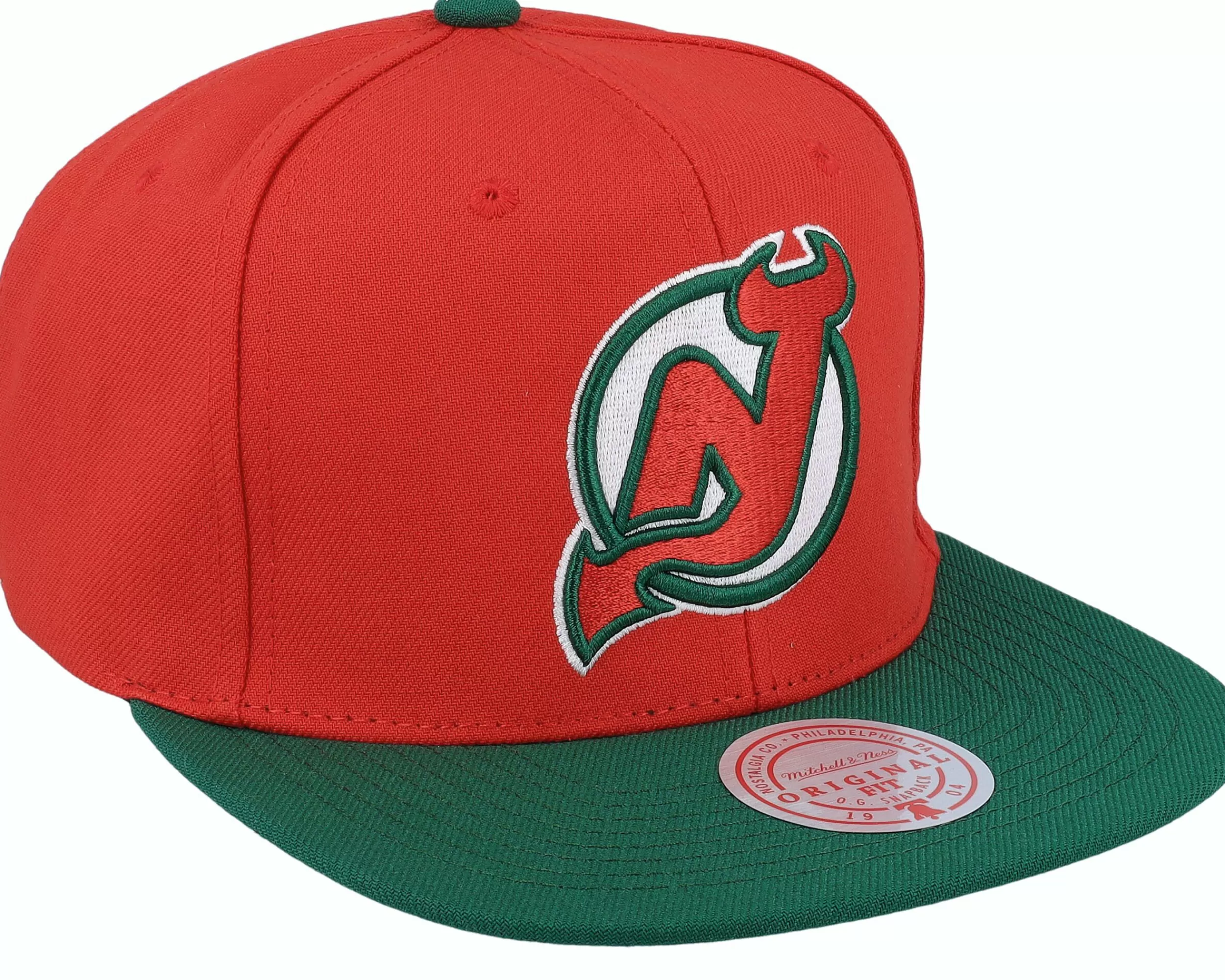 Mitchell & Ness New Jersey Devils Team 2 Tone 2.0 Red/Green Snapback - -Unisex Snapback