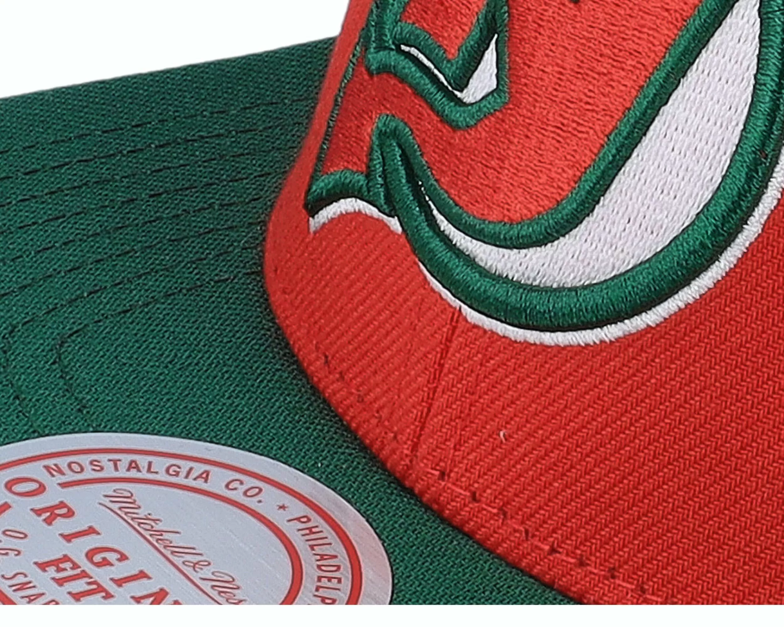 Mitchell & Ness New Jersey Devils Team 2 Tone 2.0 Red/Green Snapback - -Unisex Snapback