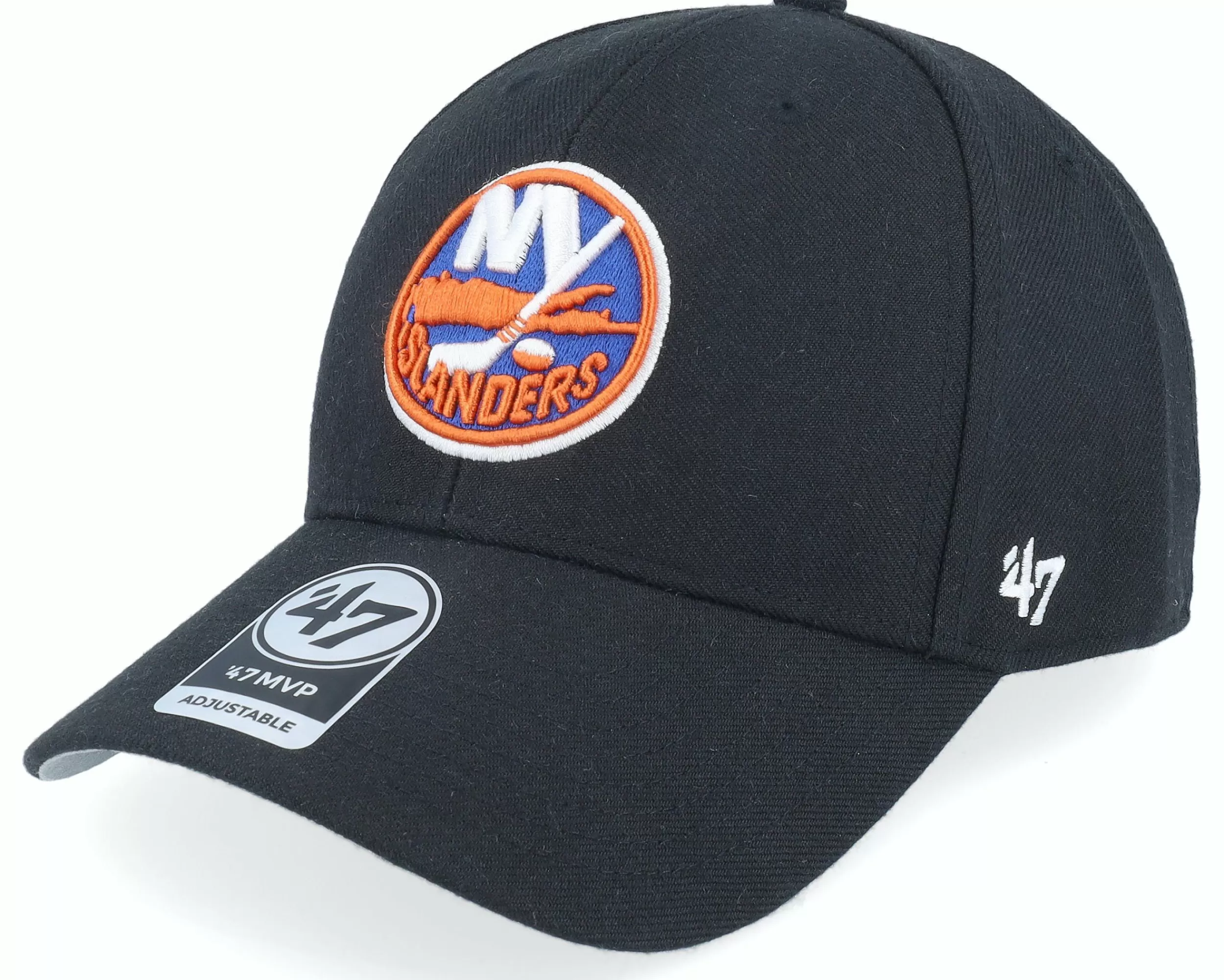 47 Brand New York Islanders Mvp Logo Black/Orange Adjustable - -Unisex Adjustable