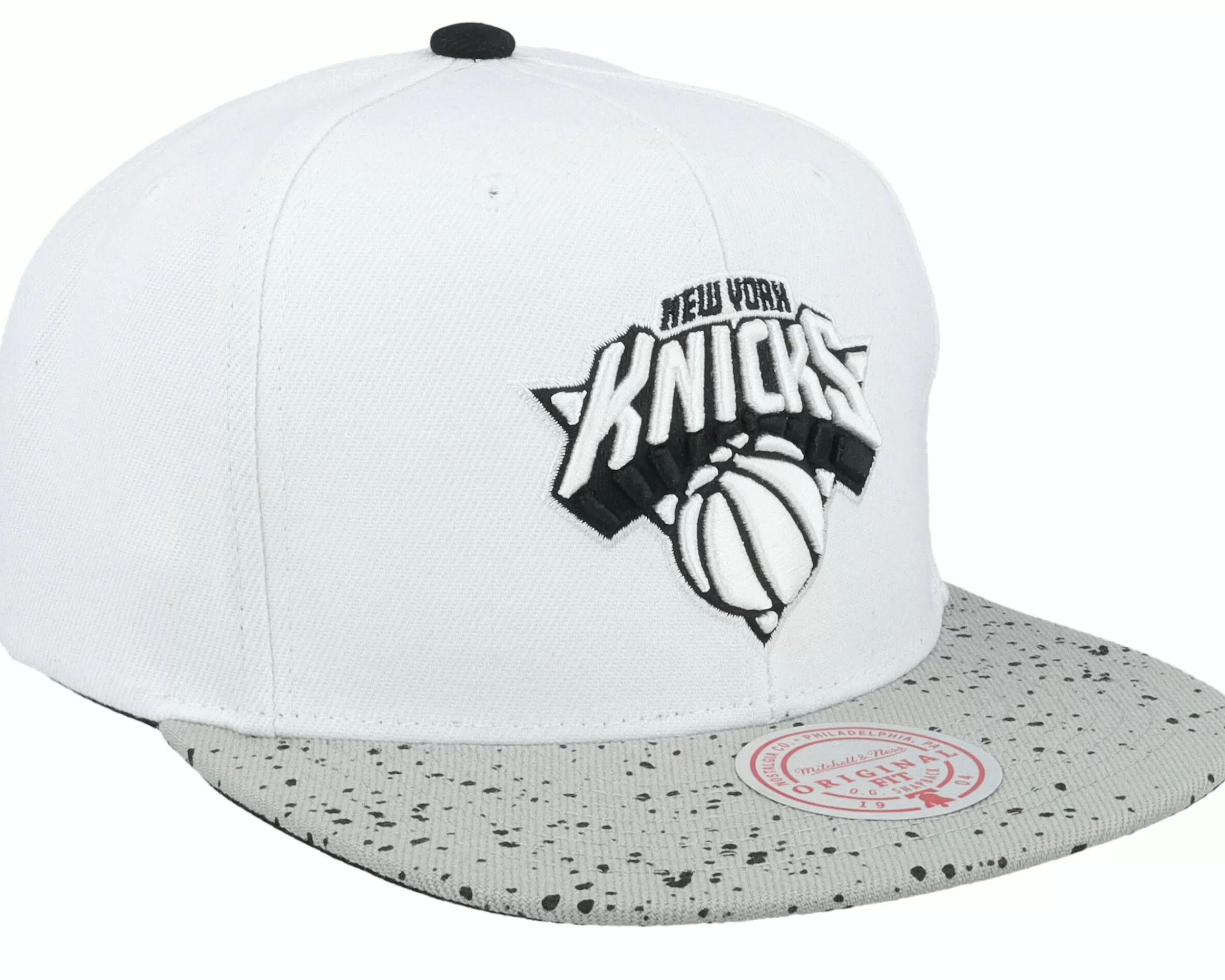 Mitchell & Ness New York Knicks Cement Top White/Silver Snapback - -Unisex Snapback