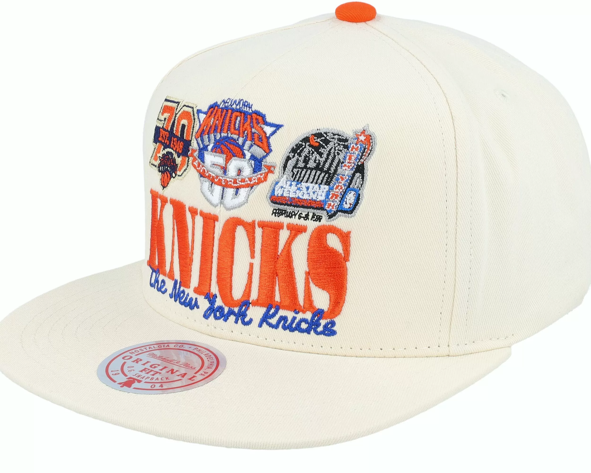 Mitchell & Ness New York Knicks Reframe Retro Off White Snapback - -Unisex Snapback