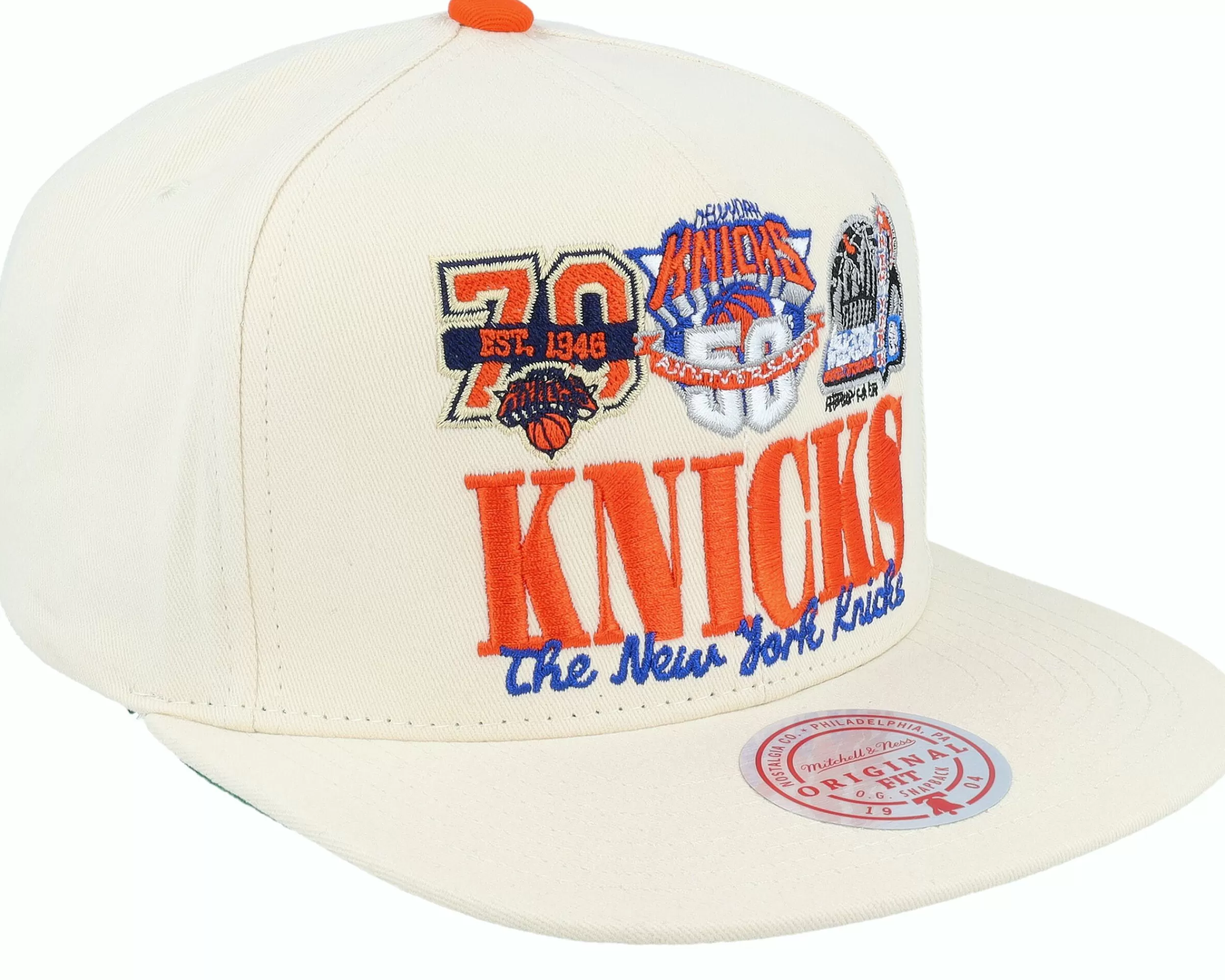Mitchell & Ness New York Knicks Reframe Retro Off White Snapback - -Unisex Snapback
