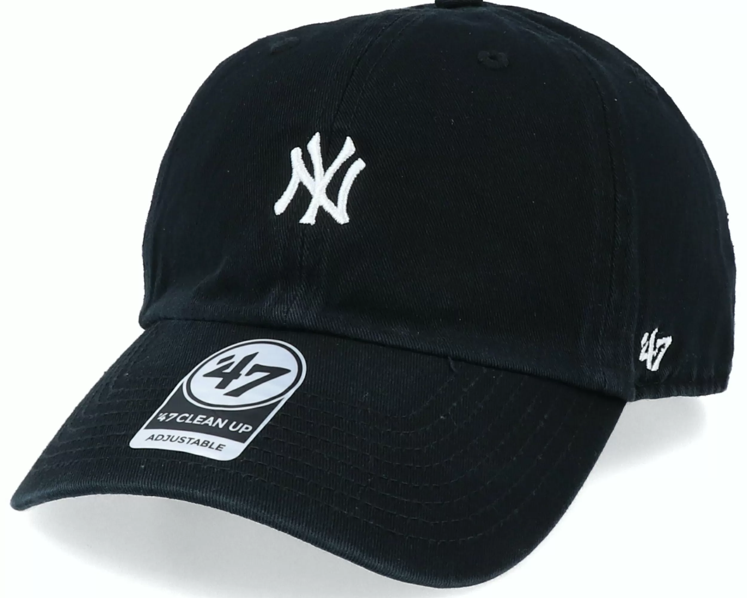 47 Brand New York Yankees Base Runner Clean Up Black/White Adjustable - -Unisex Dad Cap