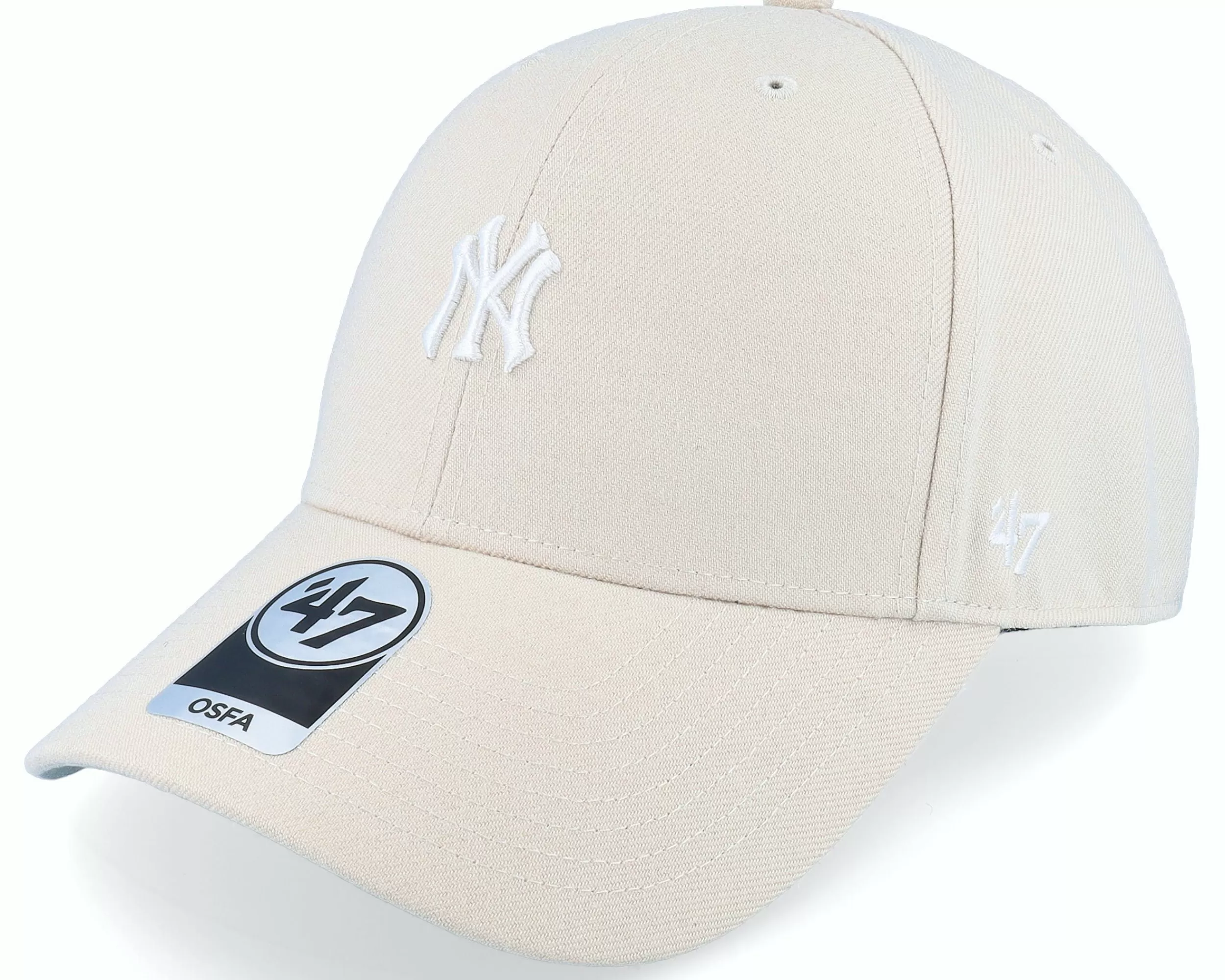 47 Brand New York Yankees Base Runner Mvp Bone/White Adjustable - -Unisex Adjustable