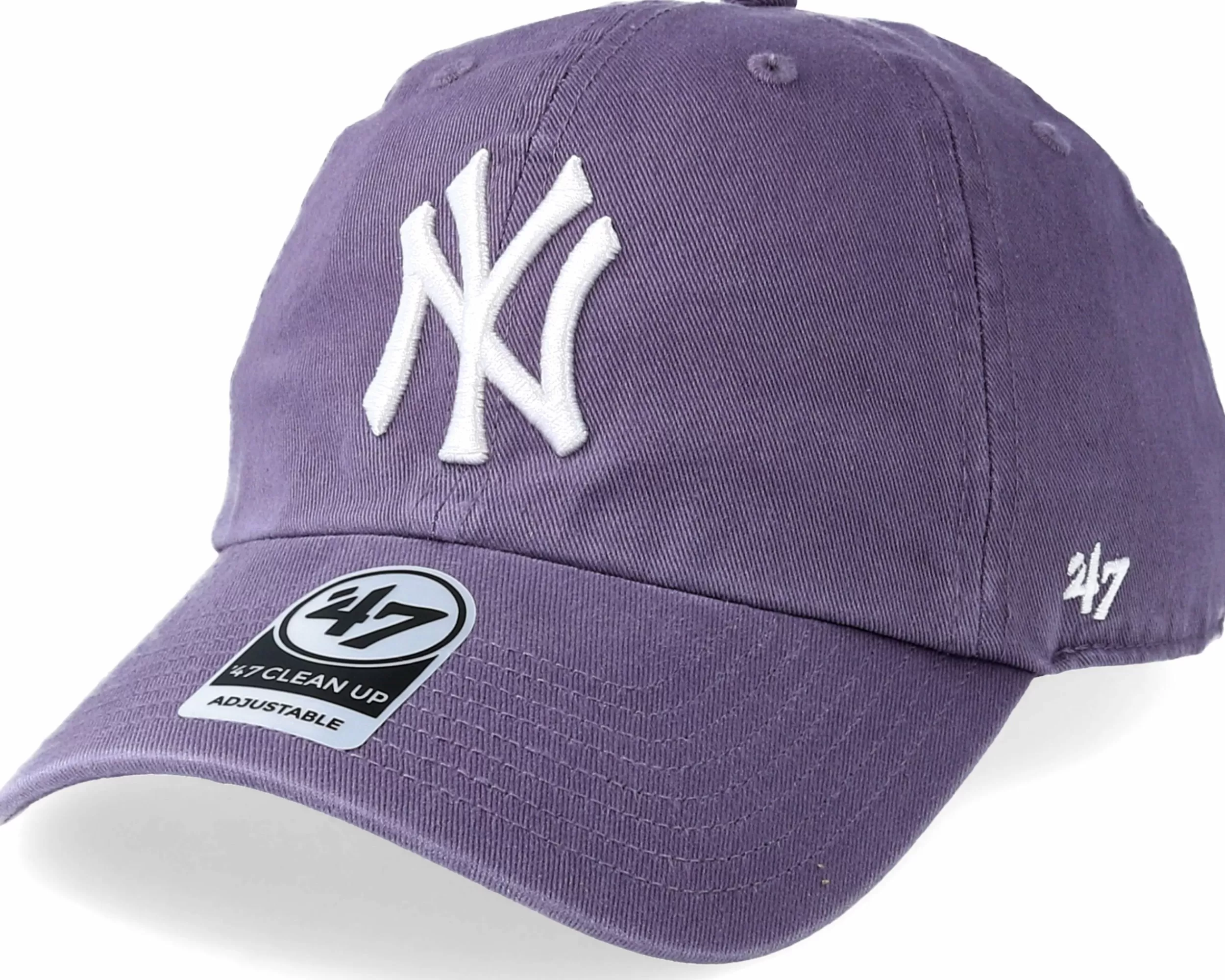 47 Brand New York Yankees Clean Up White/Iris Adjustable - -Unisex Dad Cap