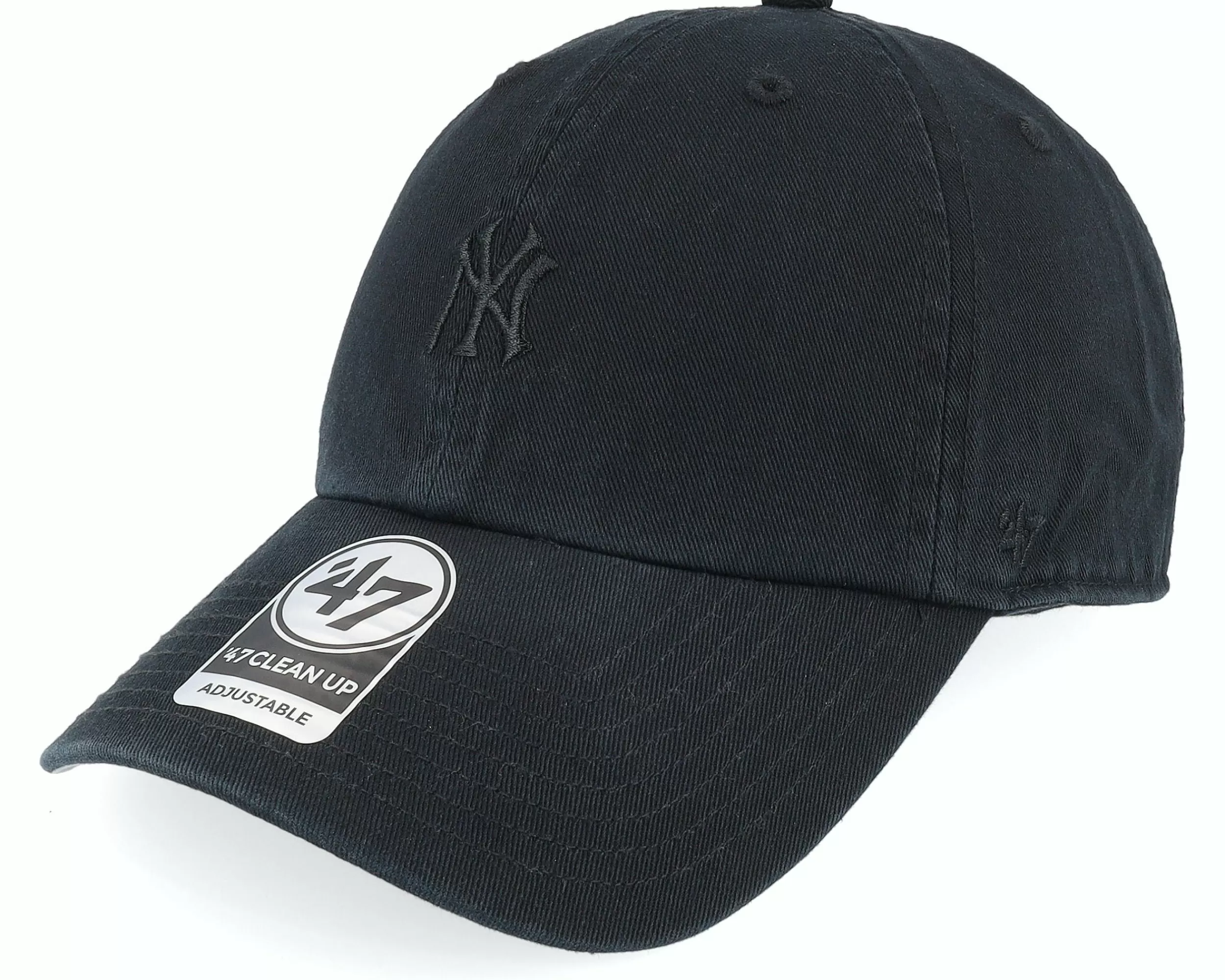 47 Brand New York Yankees Mlb Base Runner Clean Up Black Dad Cap - -Unisex Dad Cap