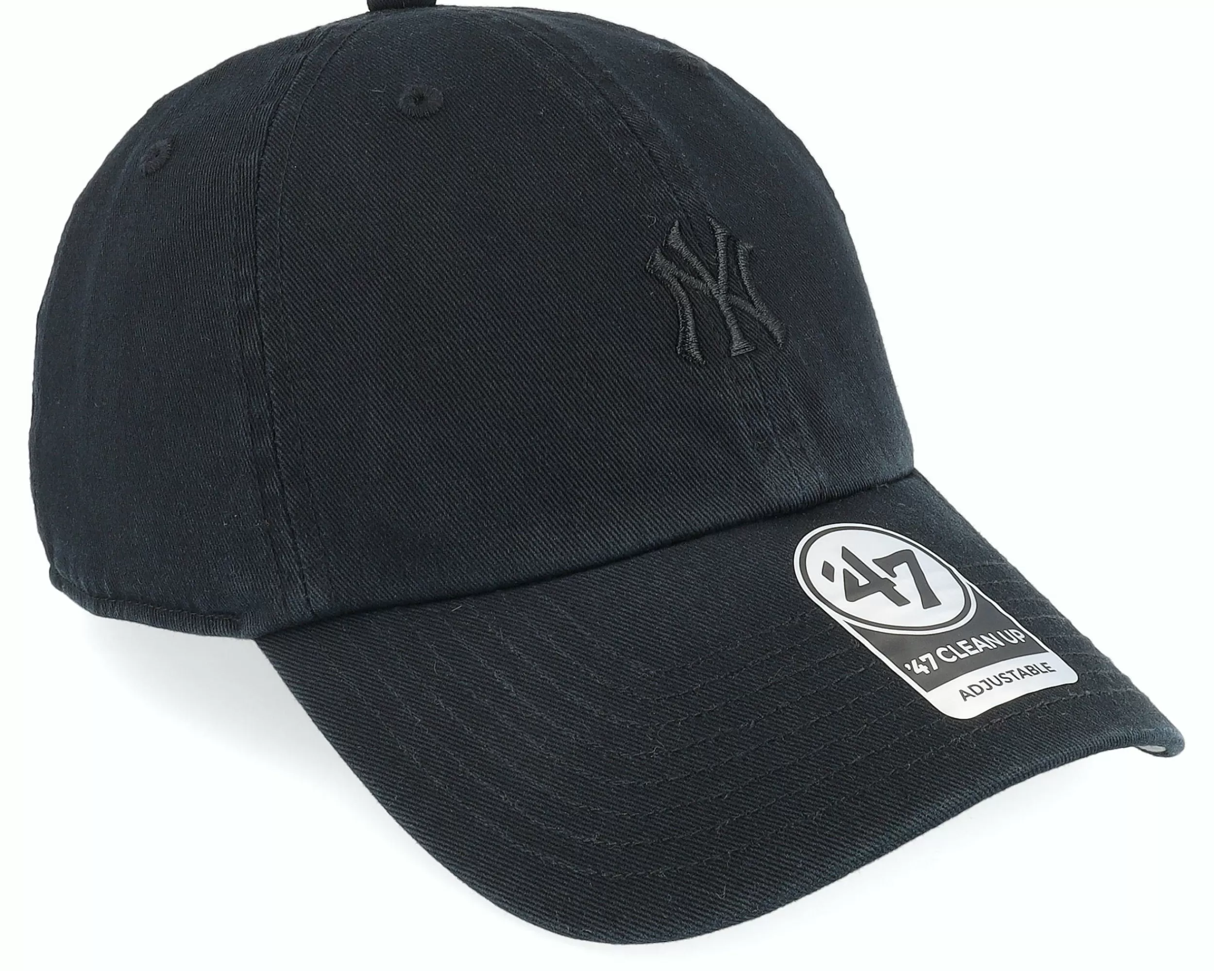 47 Brand New York Yankees Mlb Base Runner Clean Up Black Dad Cap - -Unisex Dad Cap