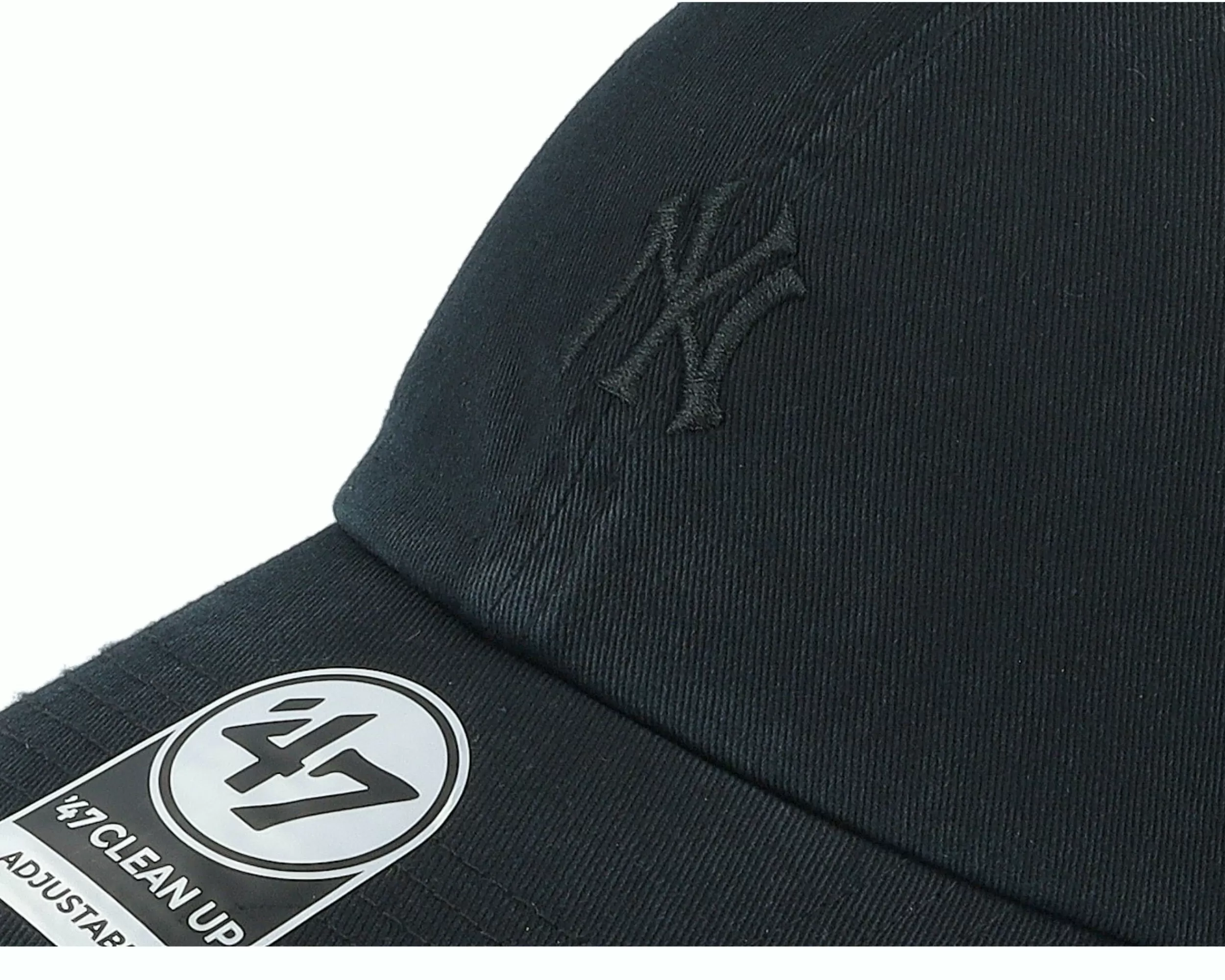 47 Brand New York Yankees Mlb Base Runner Clean Up Black Dad Cap - -Unisex Dad Cap