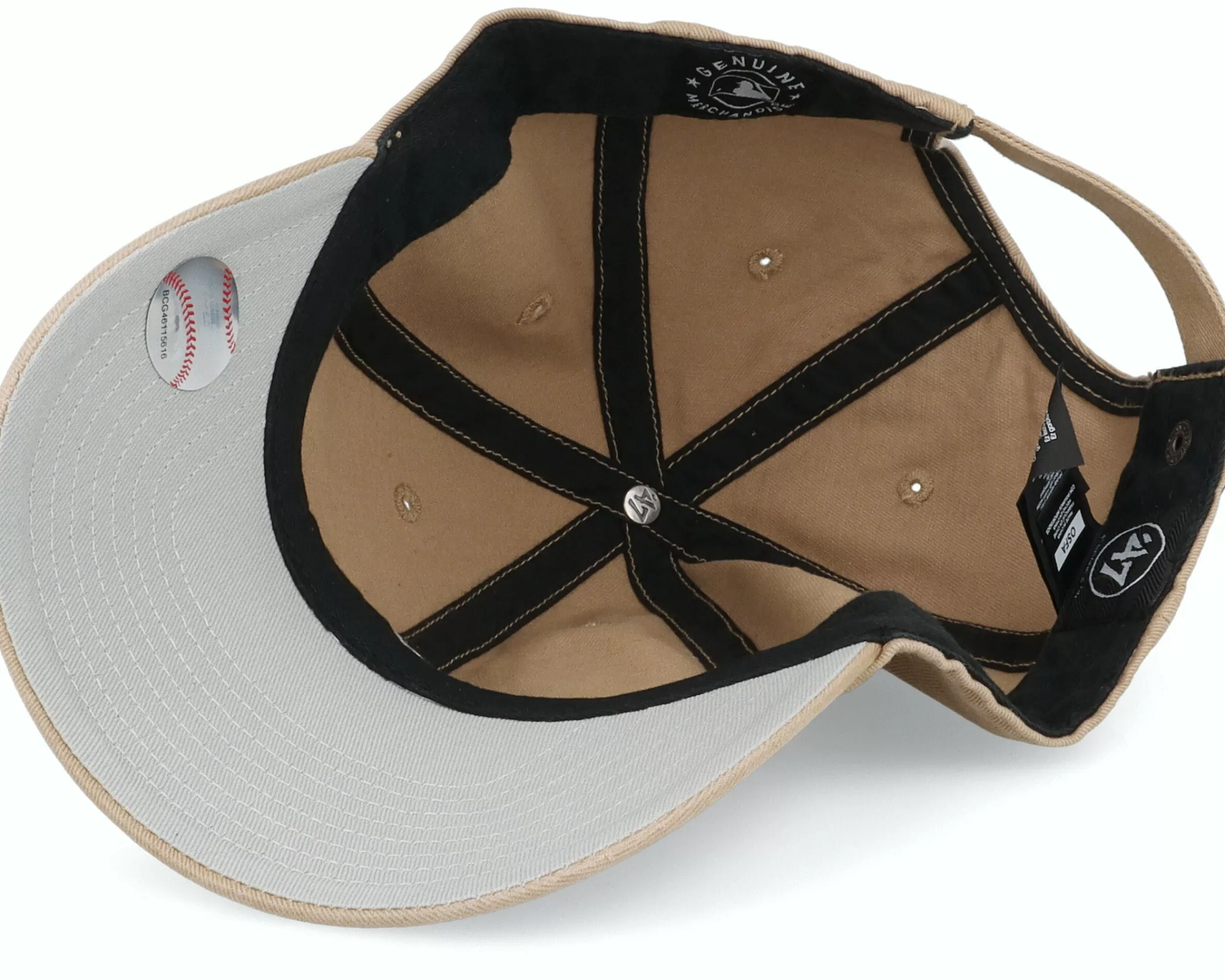 47 Brand New York Yankees Mlb Base Runner Clean Up Khaki Dad Cap - -Unisex Dad Cap